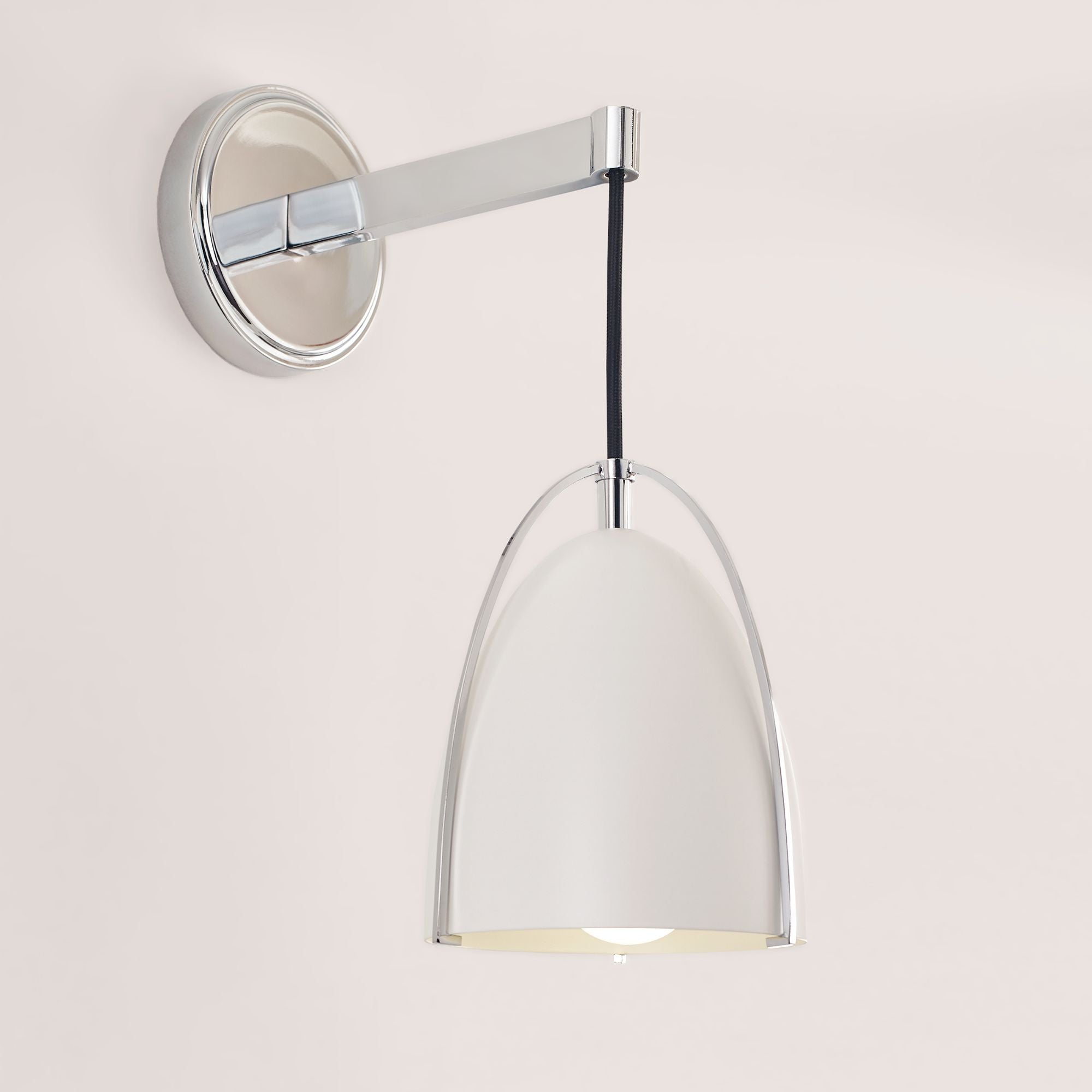 Norman 15" LED Bath Sconce, Chrome Finish with Matte White Shade
