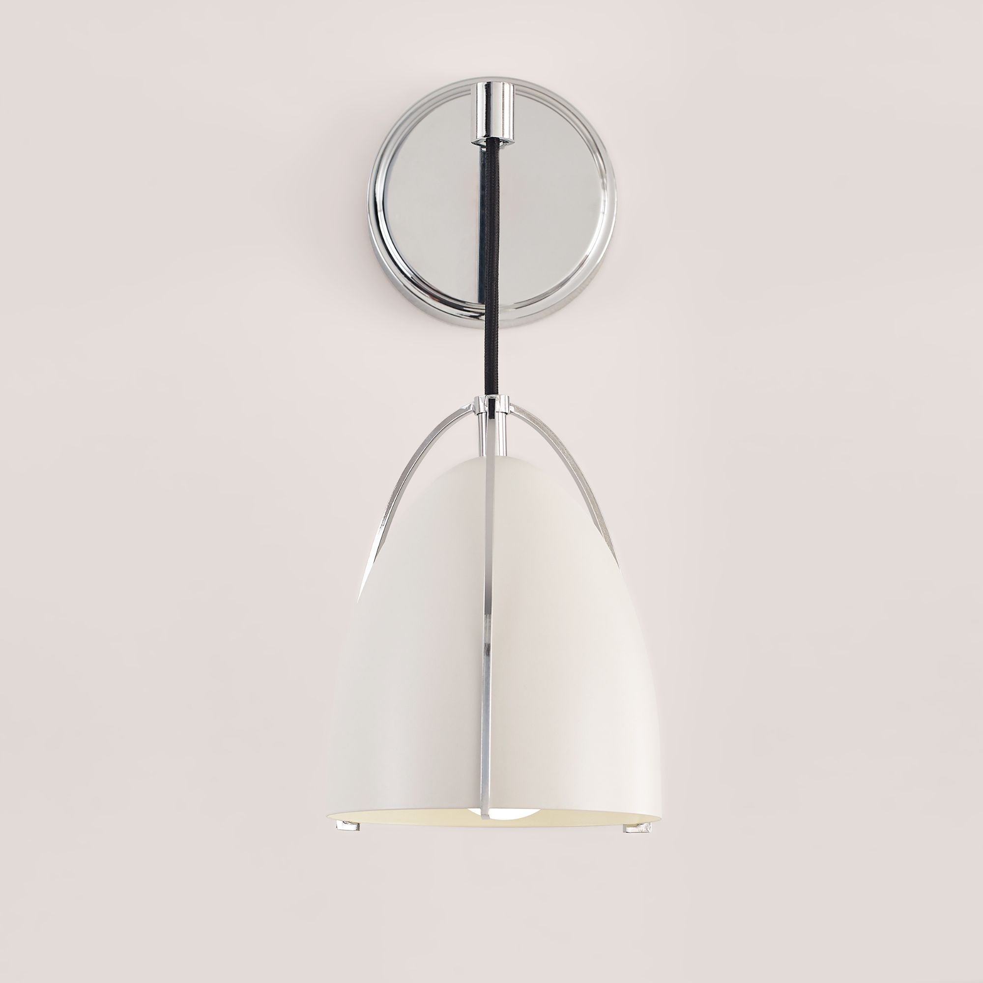 Norman 15" LED Bath Sconce, Chrome Finish with Matte White Shade
