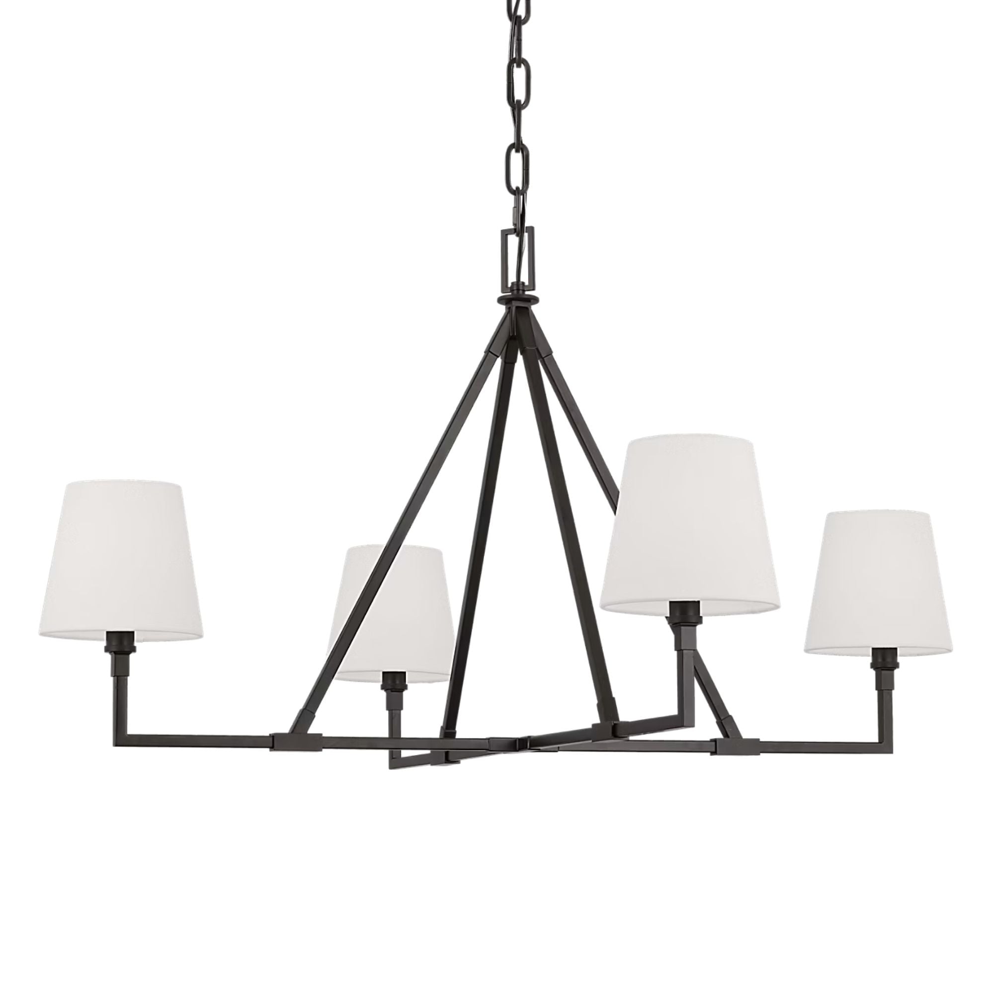 Perth 40" 4-Light X-Large Chandelier, Aged Iron Finish
