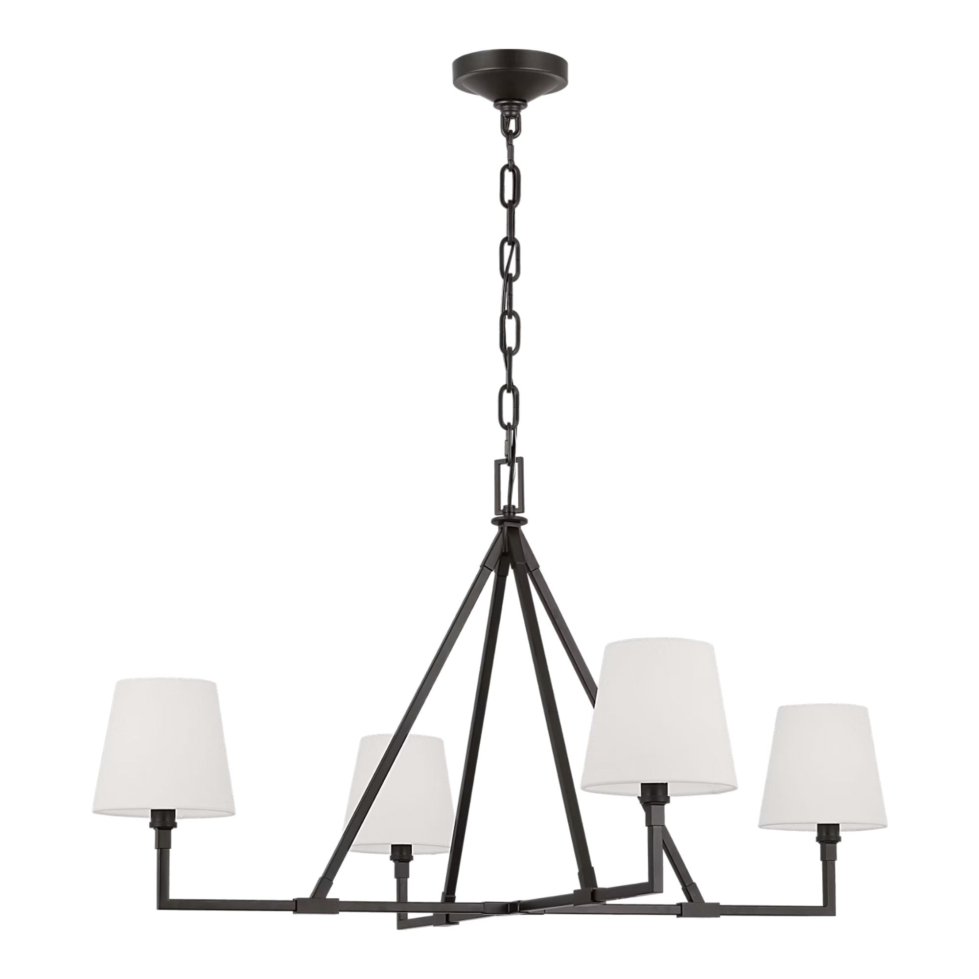 Perth 40" 4-Light X-Large Chandelier, Aged Iron Finish