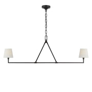 Perth 56" 2-Light Large Linear Chandelier, Aged Iron Finish