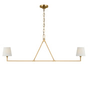 Perth 56" 2-Light Large Linear Chandelier, Burnished Brass Finish