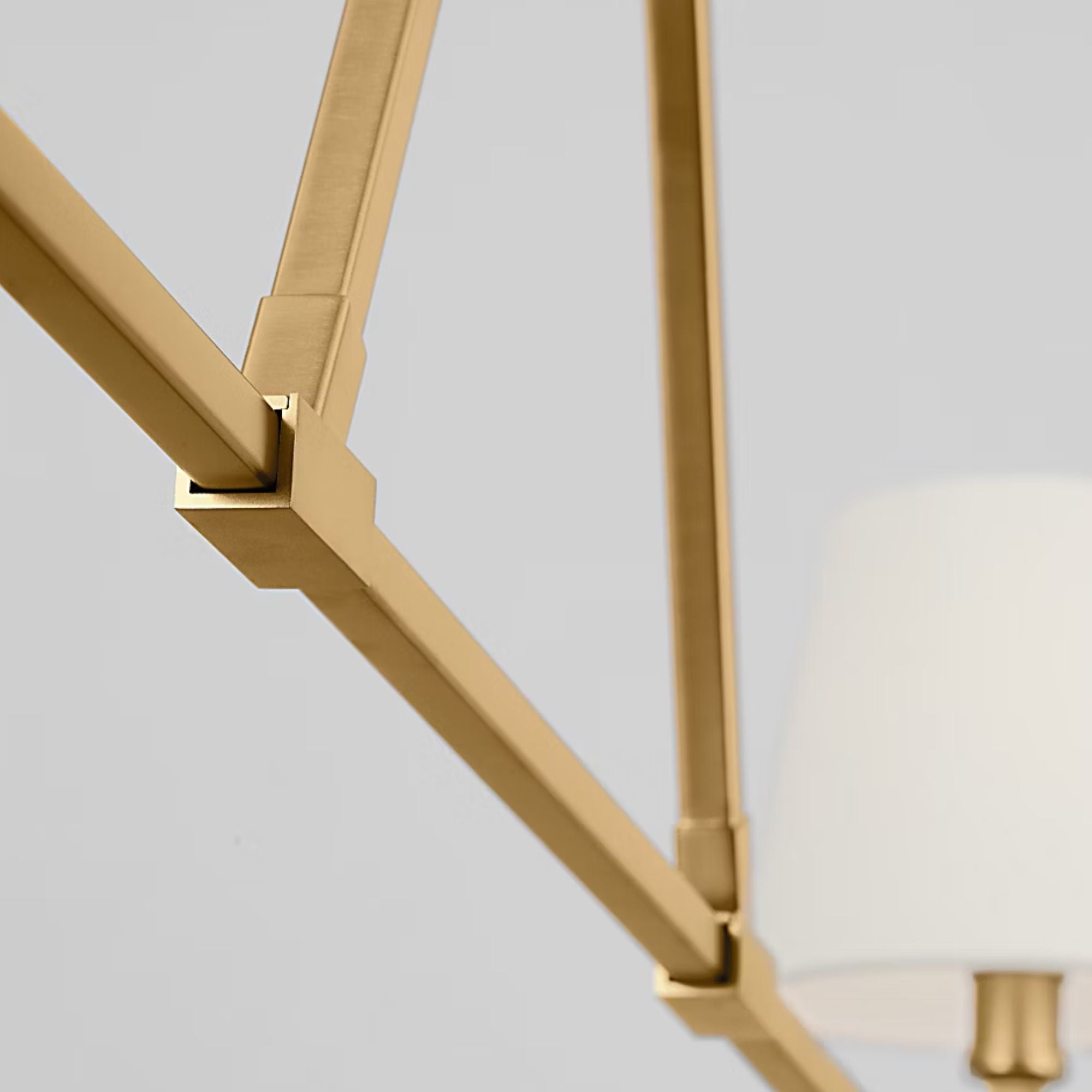 Perth 56" 2-Light Large Linear Chandelier, Burnished Brass Finish