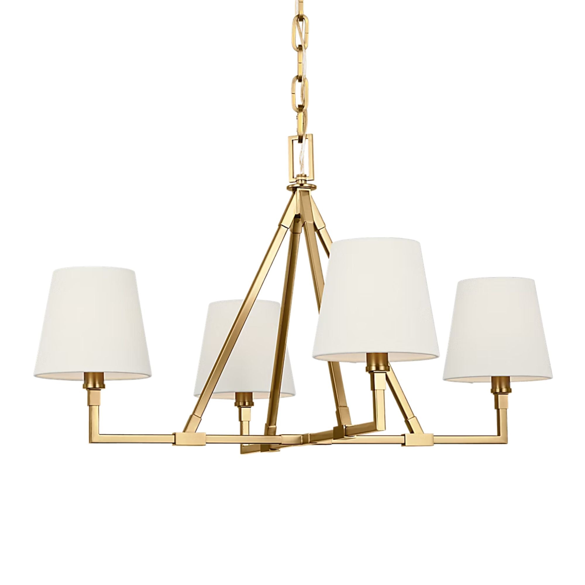 Perth 31" 4-Light Medium Chandelier, Burnished Brass Finish
