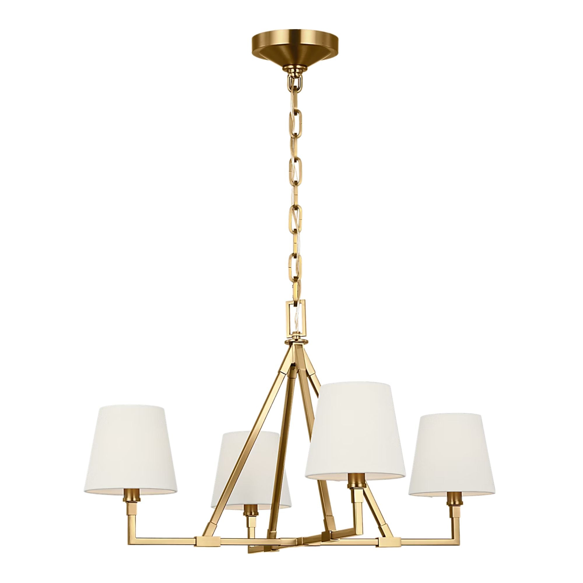 Perth 31" 4-Light Medium Chandelier, Burnished Brass Finish