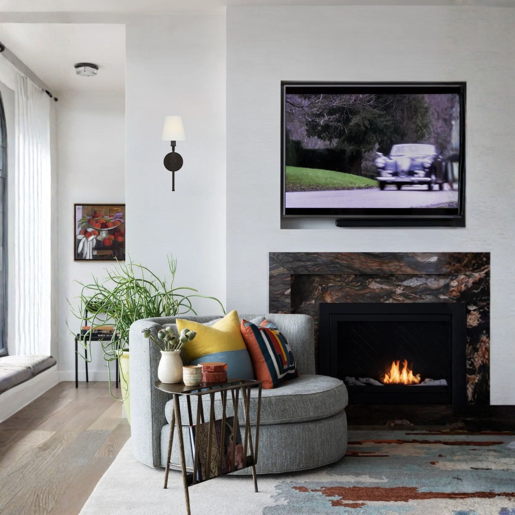 Perth 17" Wall Sconce, Aged Iron Finish