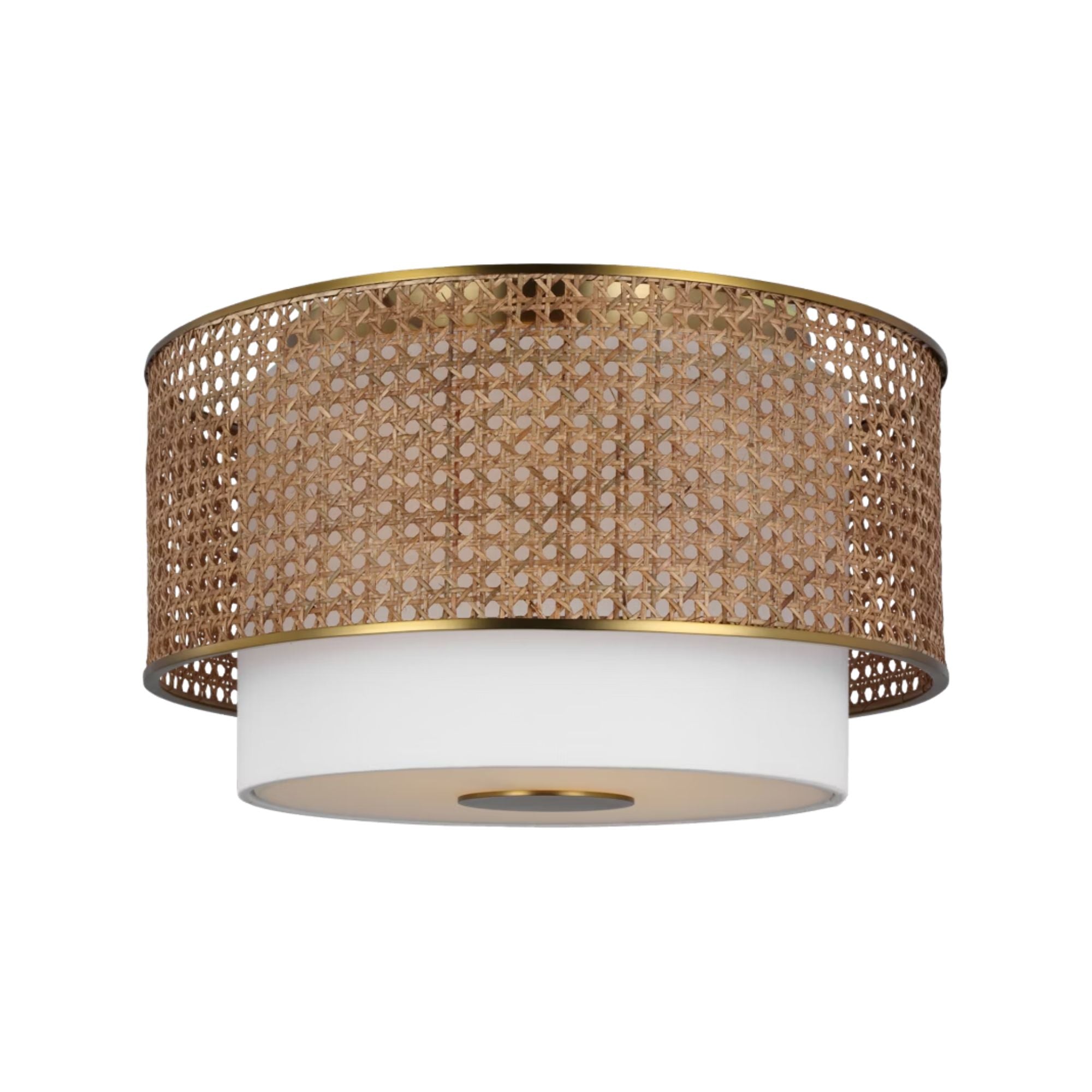 Sawyer 18" 3-Light Flush Mount, Blonde Rattan Finish