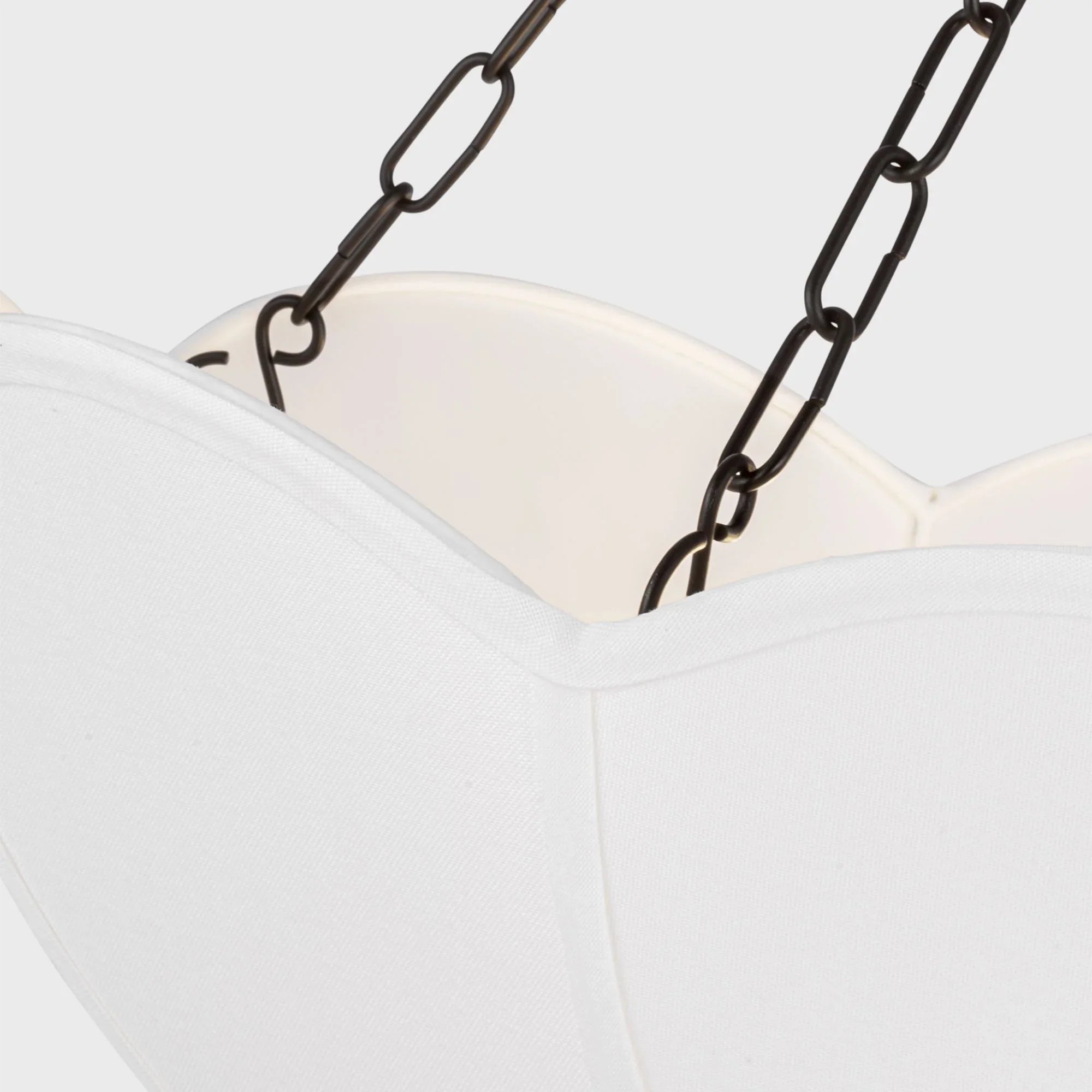 Visual Comfort Studio Stassi 24 in. 3-Light Chandelier, Aged Iron with White Linen Shade