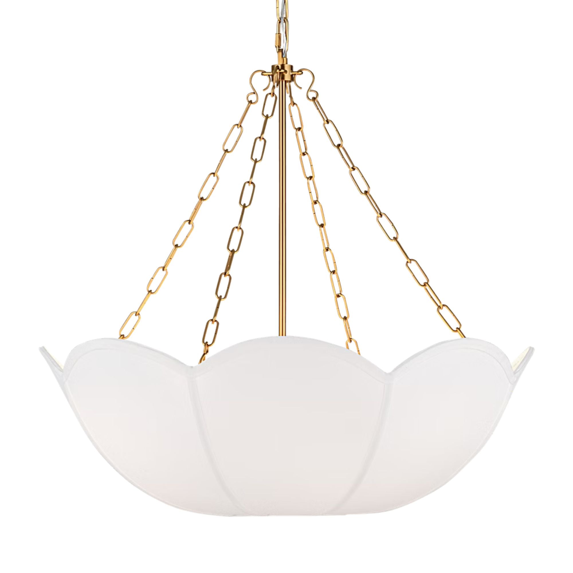 Stassi 24" 3-Light Small Chandelier, Burnished Brass Finish