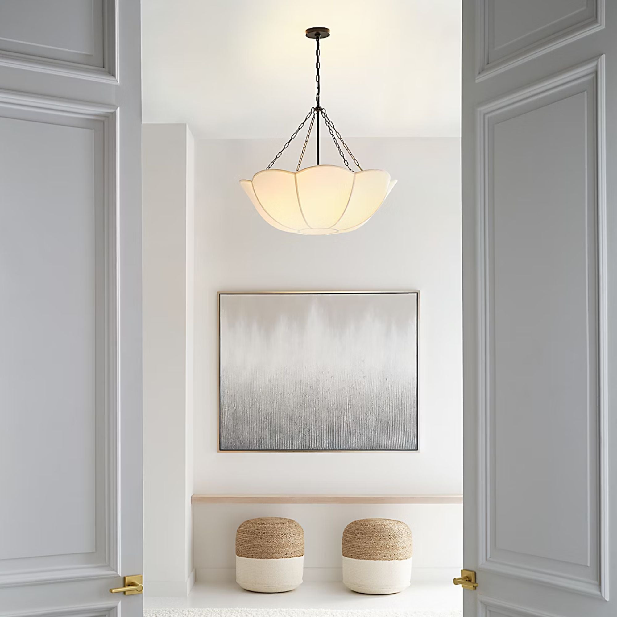 Stassi 32" 4-Light Medium Chandelier, Aged Iron Finish