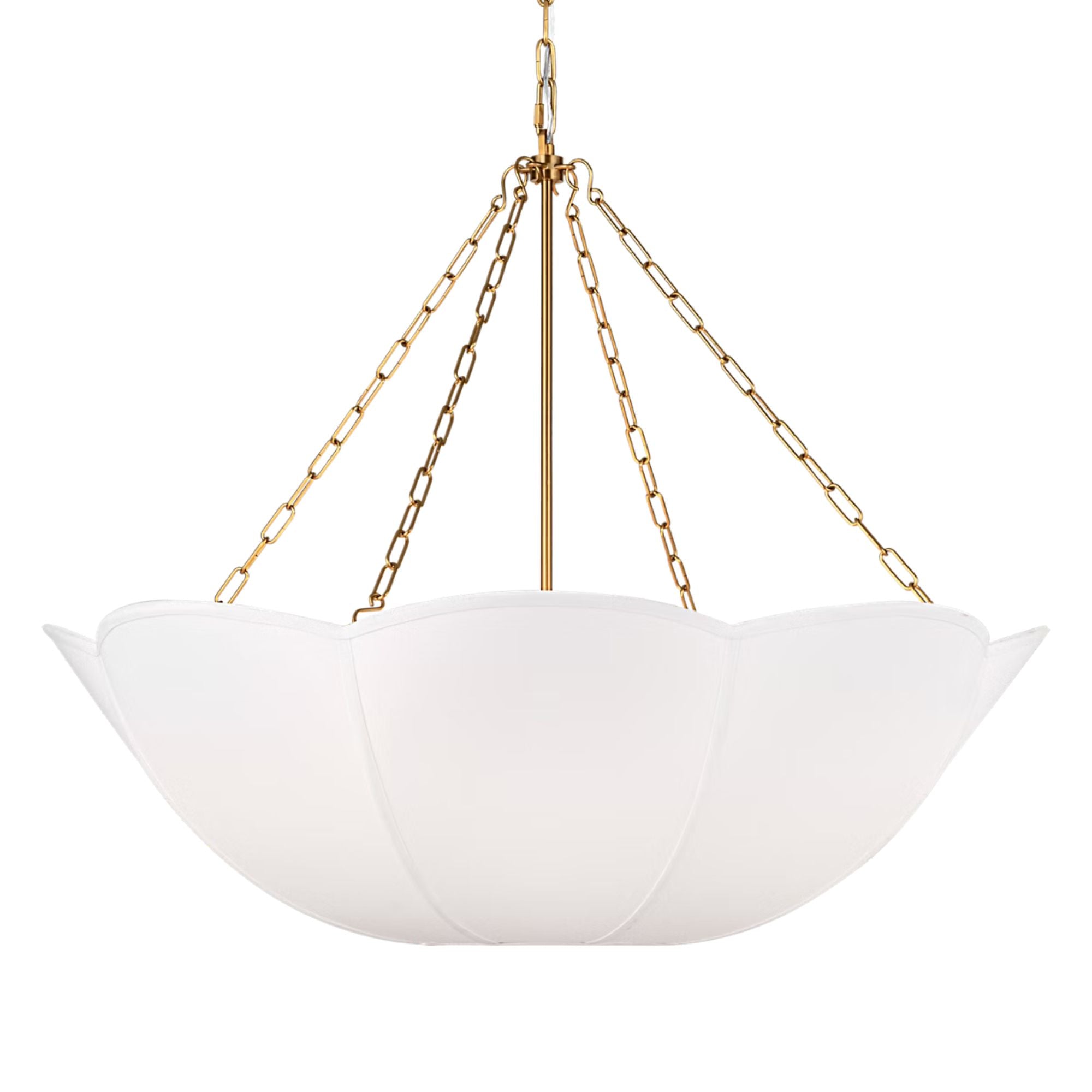 Stassi 32" 4-Light Medium Chandelier, Burnished Brass Finish