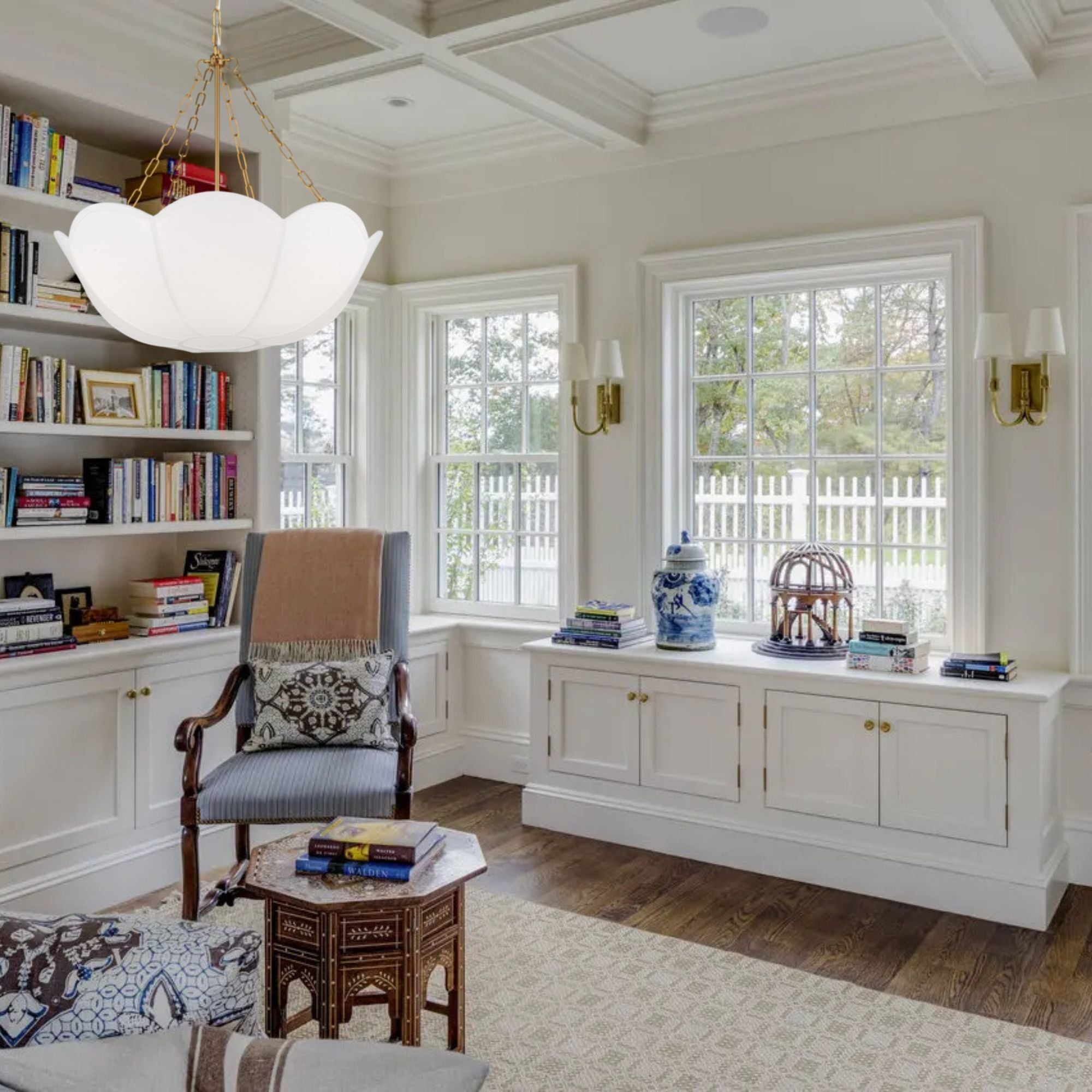 Stassi 32" 4-Light Medium Chandelier, Burnished Brass Finish