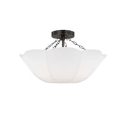 Visual Comfort Studio - Stassi 19" 2-Light Medium Semi Flush Mount, Aged Iron Finish | Bees Lighting