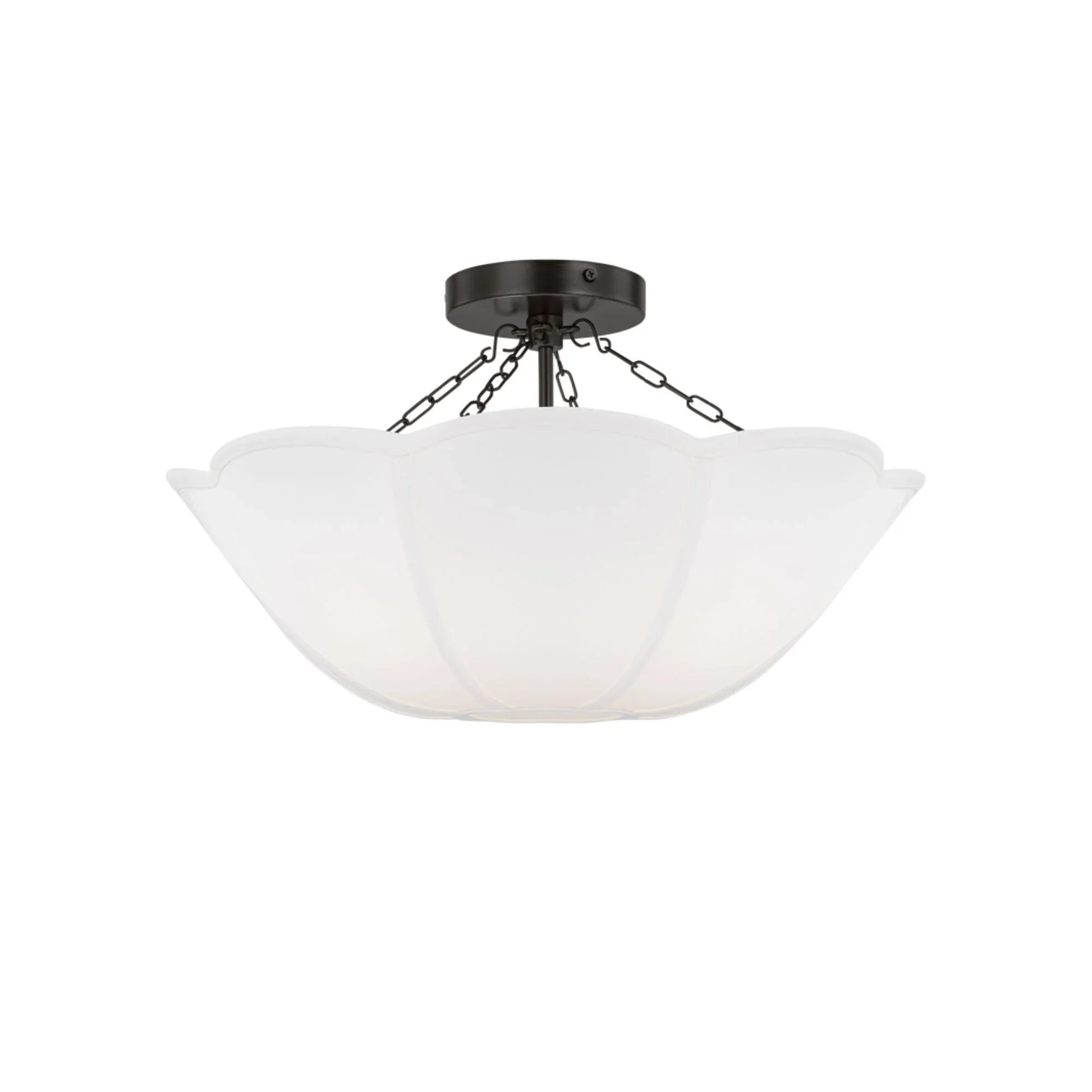 Visual Comfort Studio - Stassi 19" 2-Light Medium Semi Flush Mount, Aged Iron Finish | Bees Lighting