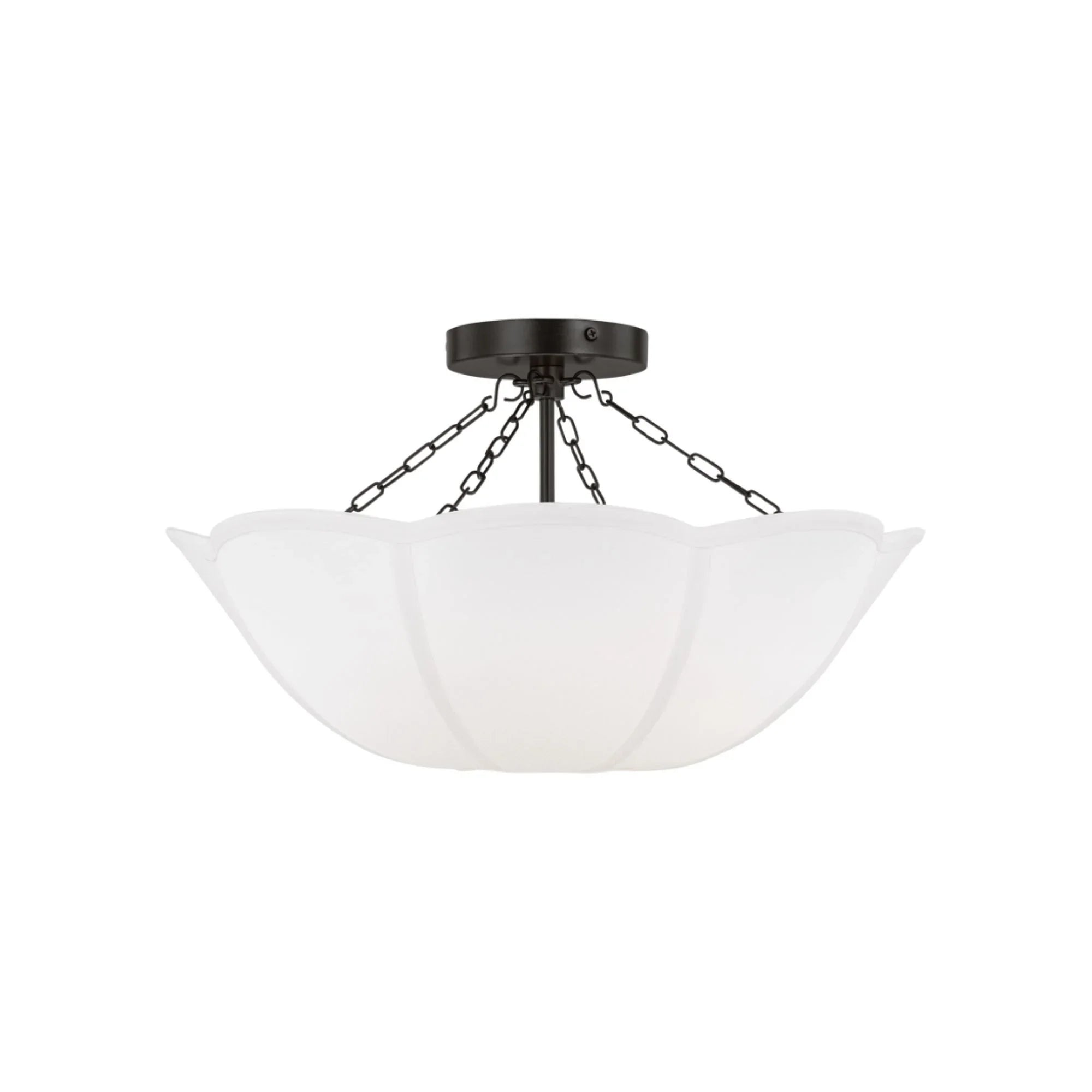 Visual Comfort Studio - Stassi 19" 2-Light Medium Semi Flush Mount, Aged Iron Finish | Bees Lighting