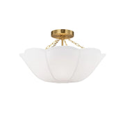 Visual Comfort Studio - Stassi 19" 2-Light Medium Semi Flush Mount, Burnished Brass Finish | Bees Lighting