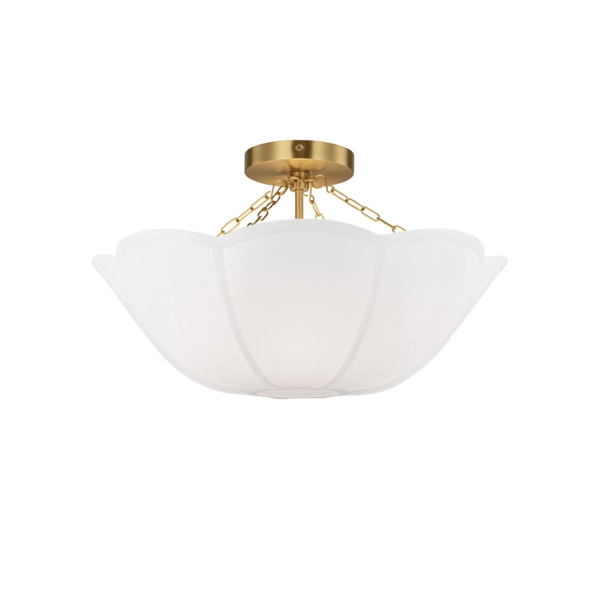 Visual Comfort Studio - Stassi 19" 2-Light Medium Semi Flush Mount, Burnished Brass Finish | Bees Lighting
