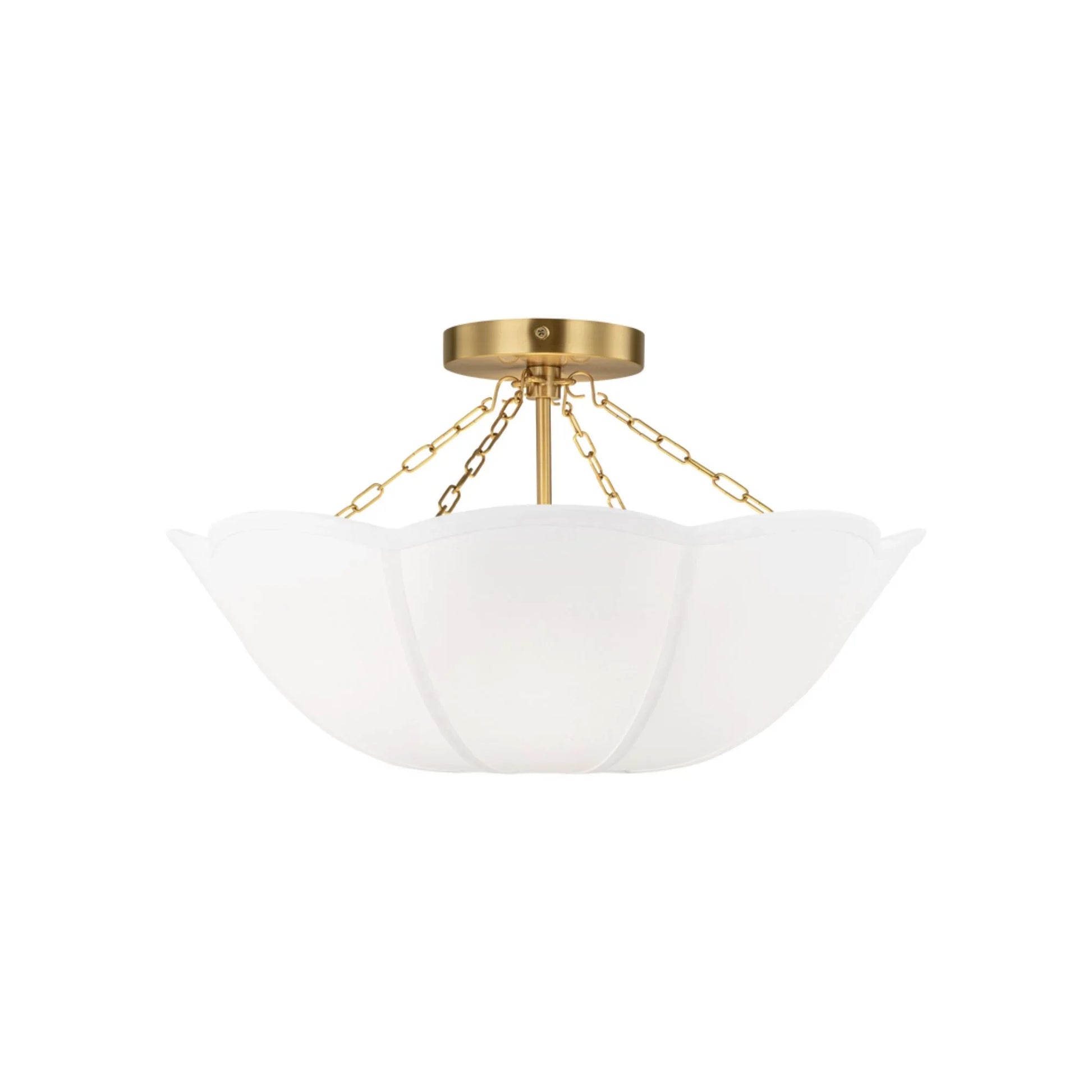 Visual Comfort Studio - Stassi 19" 2-Light Medium Semi Flush Mount, Burnished Brass Finish | Bees Lighting