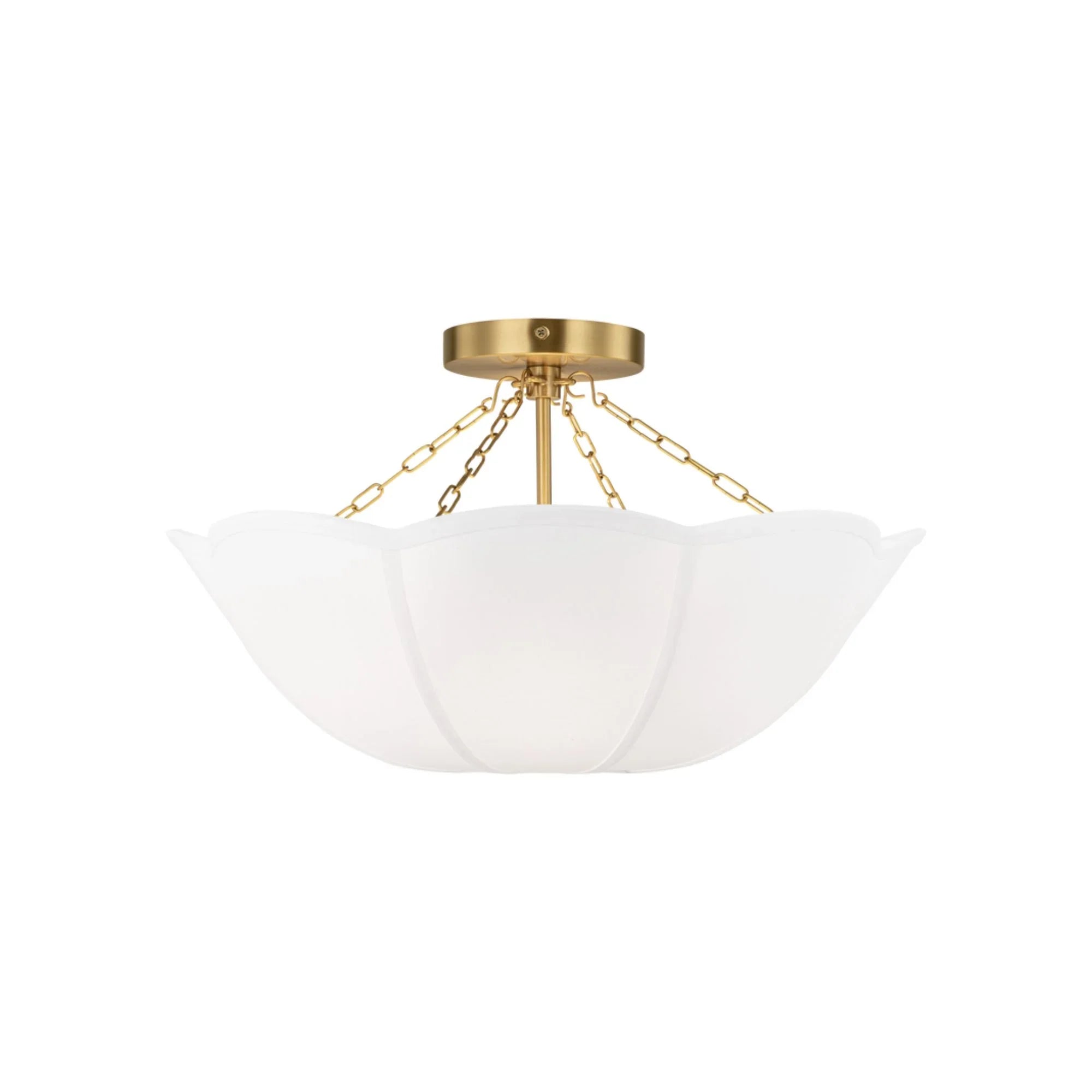 Visual Comfort Studio - Stassi 19" 2-Light Medium Semi Flush Mount, Burnished Brass Finish | Bees Lighting