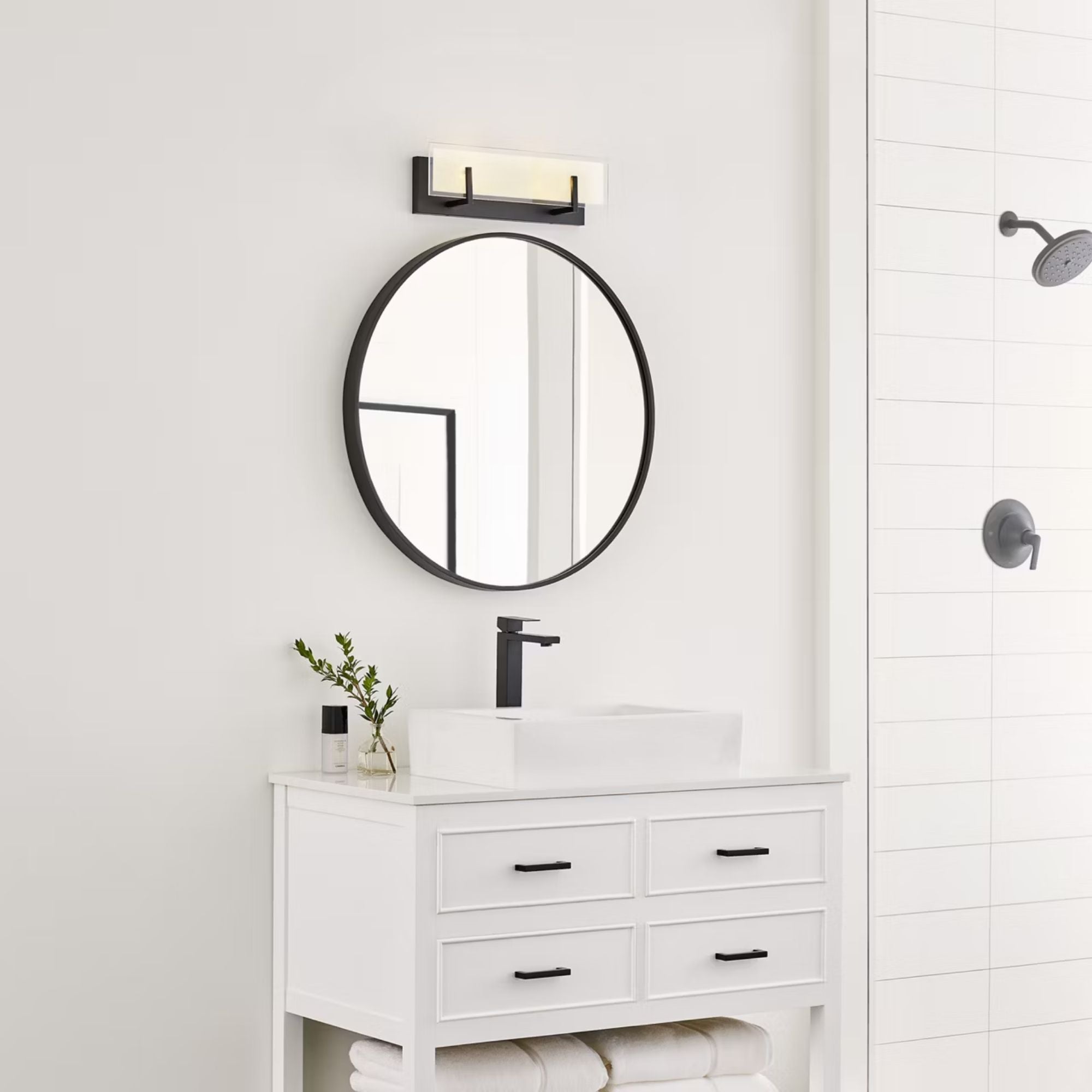 Syll 18" 2-Light Bathroom Vanity, Midnight Black Finish