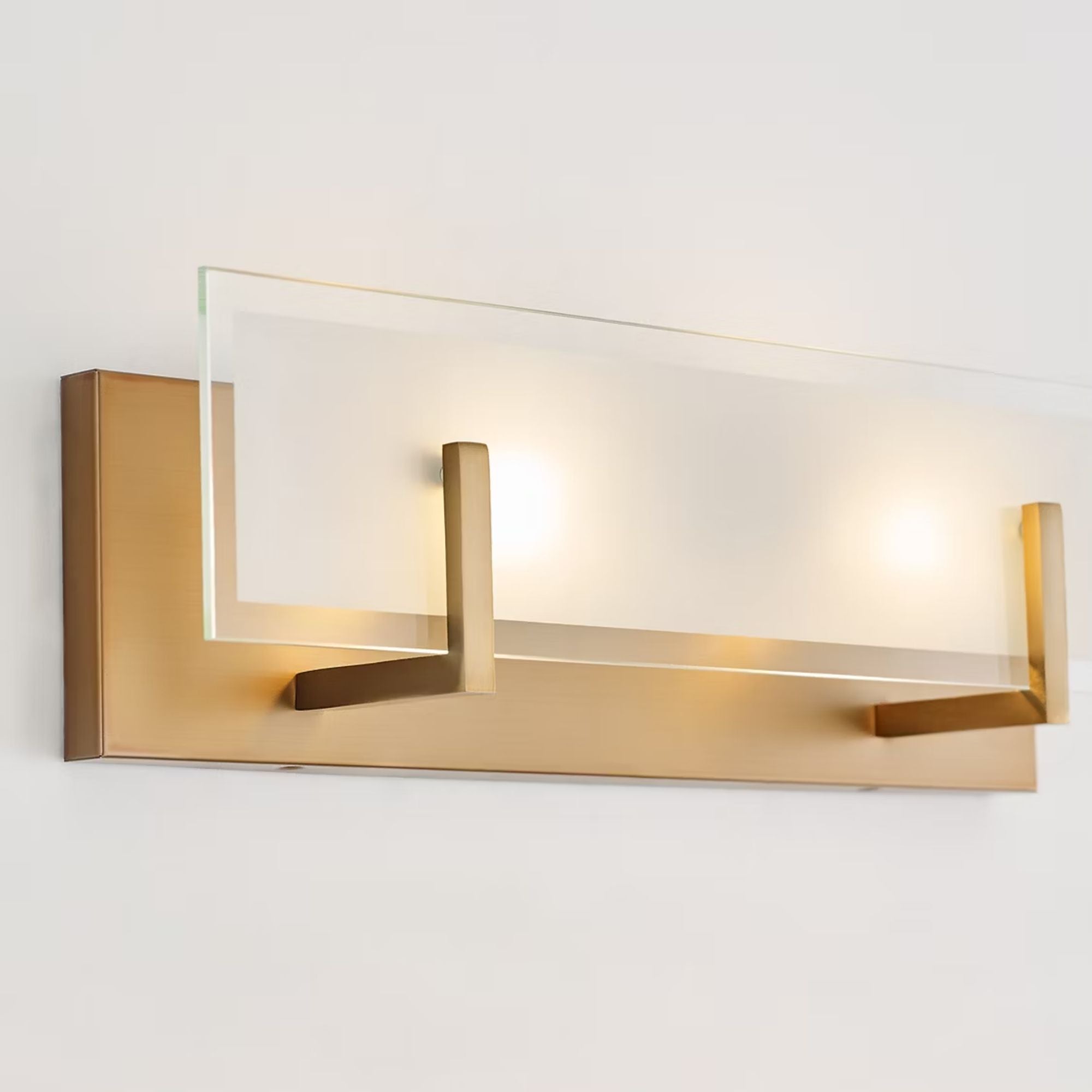 Syll 18" 2-Light Bathroom Vanity, Satin Brass Finish