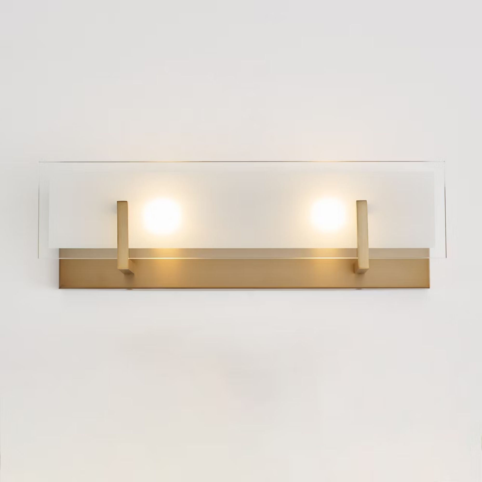 Syll 18" 2-Light Bathroom Vanity, Satin Brass Finish