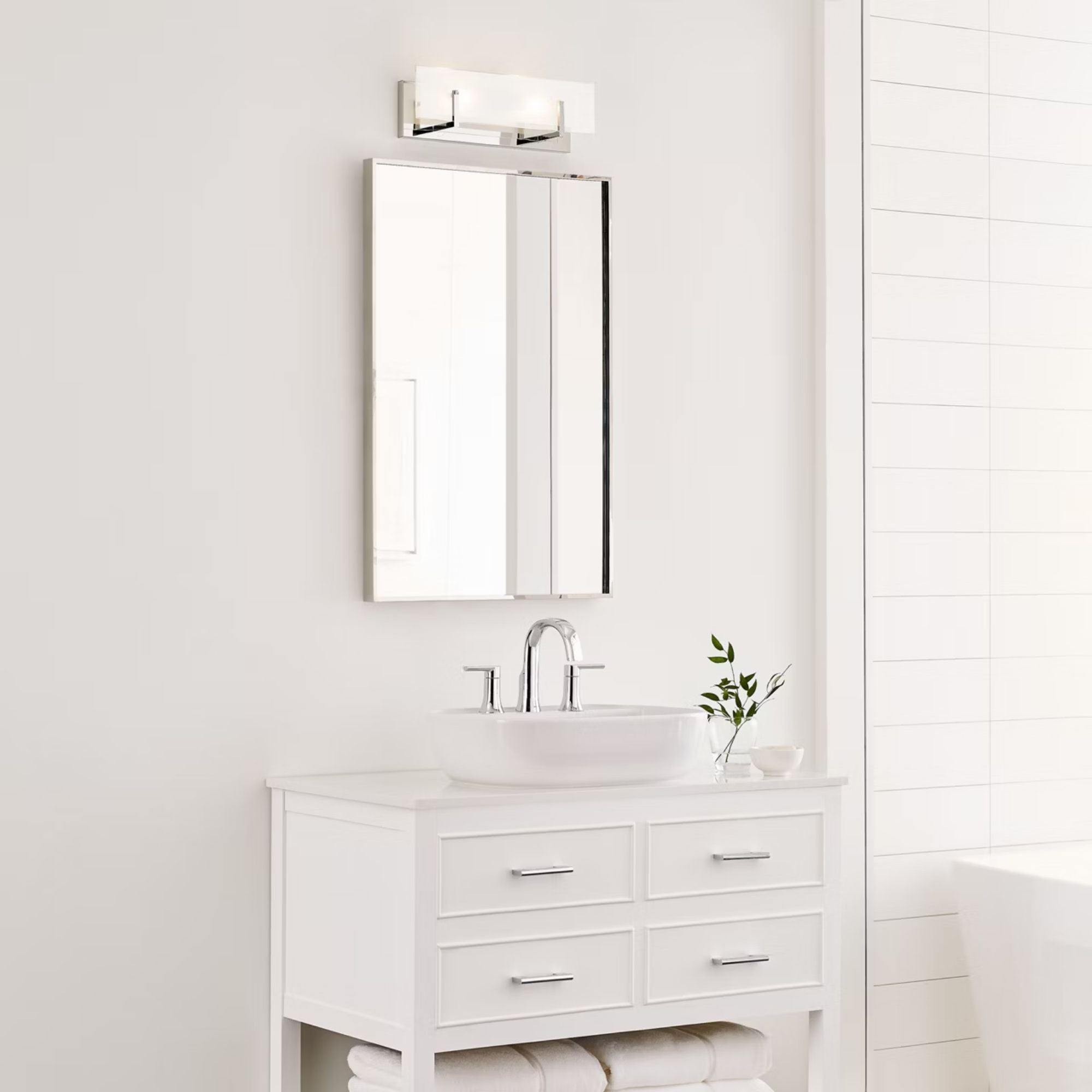 Syll 18" 2-Light LED Bathroom Vanity, Chrome Finish