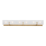 Syll 38" 6-Light LED Bathroom Vanity, Satin Brass Finish
