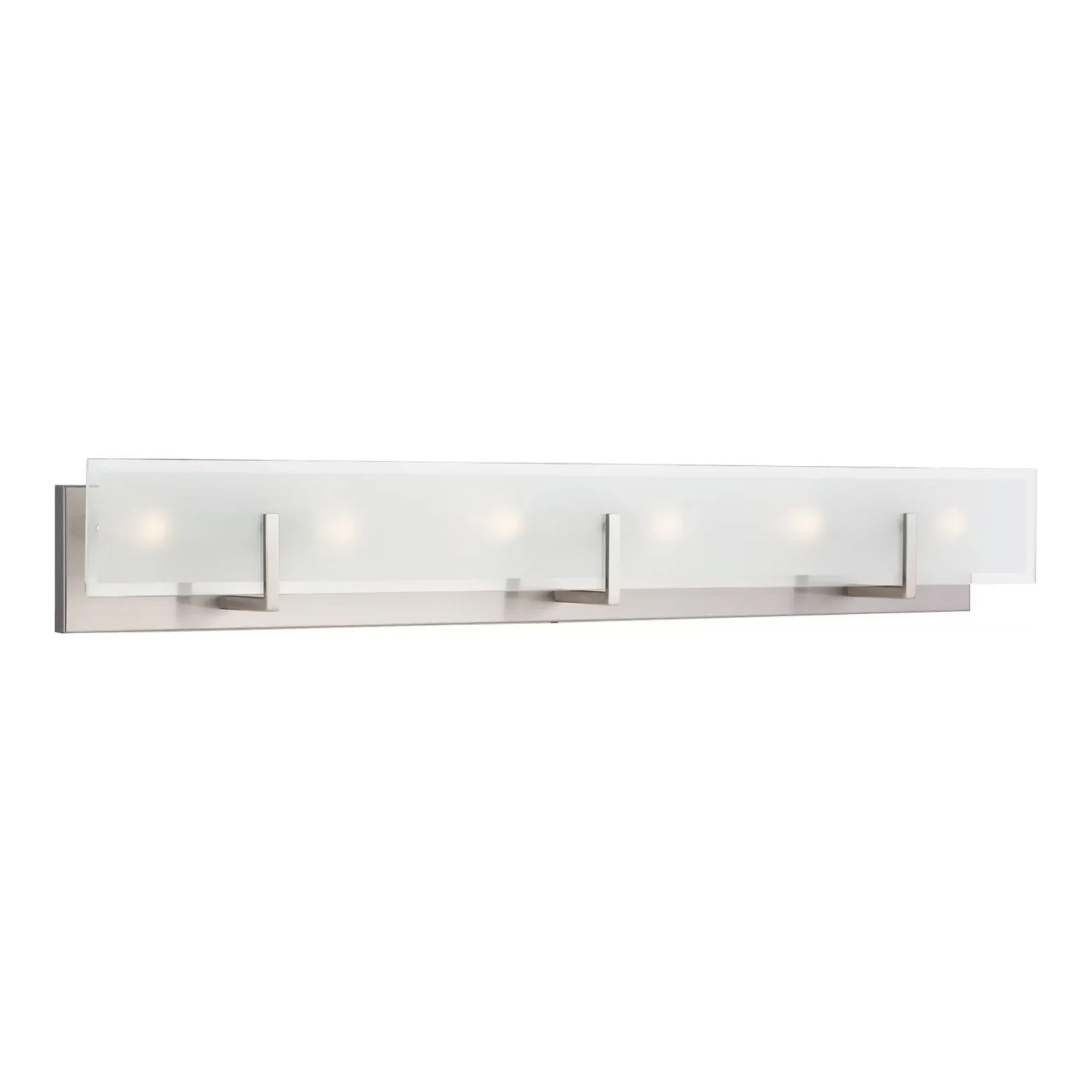 Syll 38" 6-Light LED Bathroom Vanity, Brushed Nickel Finish