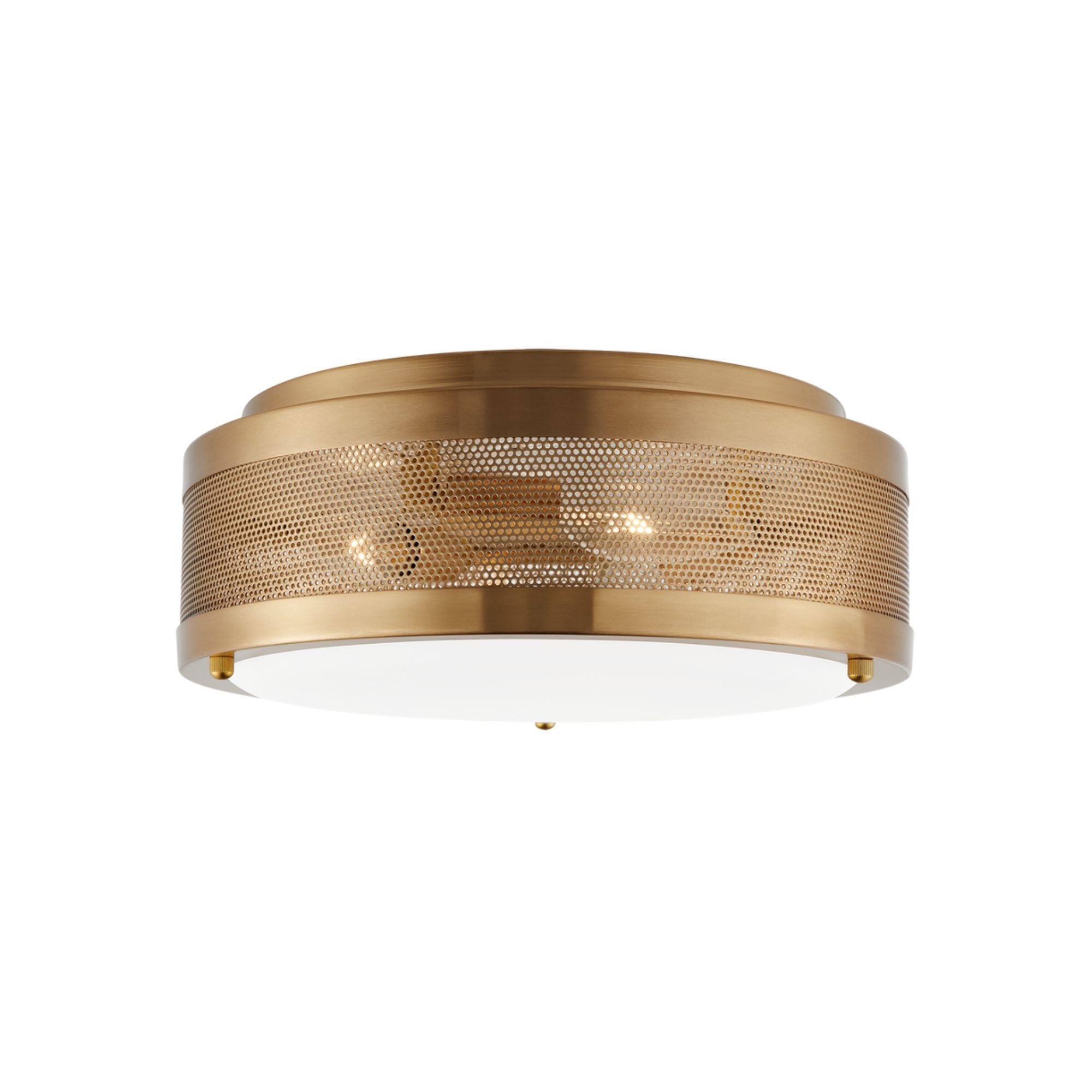 Vander 12" 3-Light Flush Mount, Satin Brass Finish