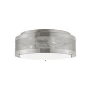 Vander 12" 3-Light Flush Mount, Brushed Nickel Finish
