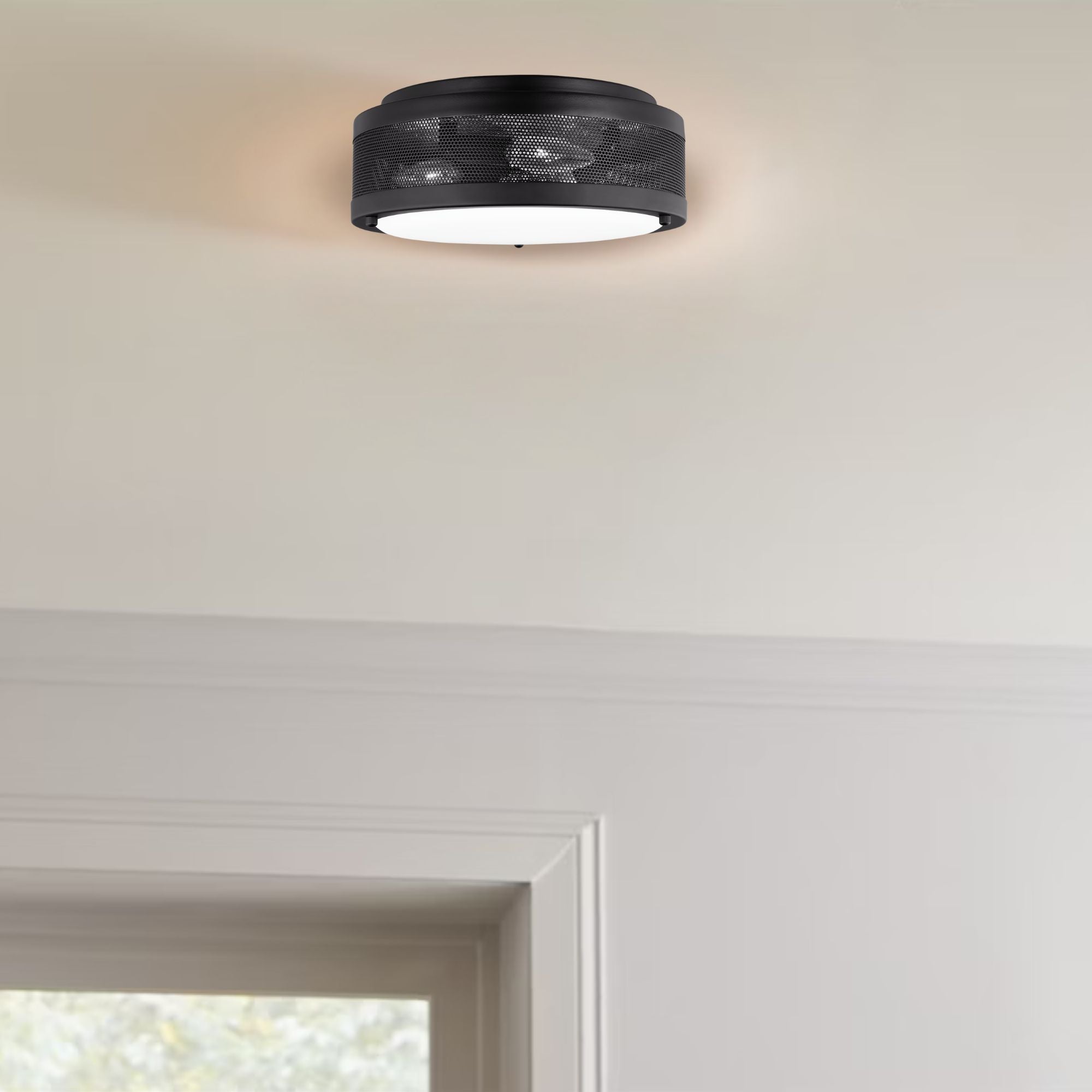 Vander 12" 3-Light LED Flush Mount, Midnight Black Finish