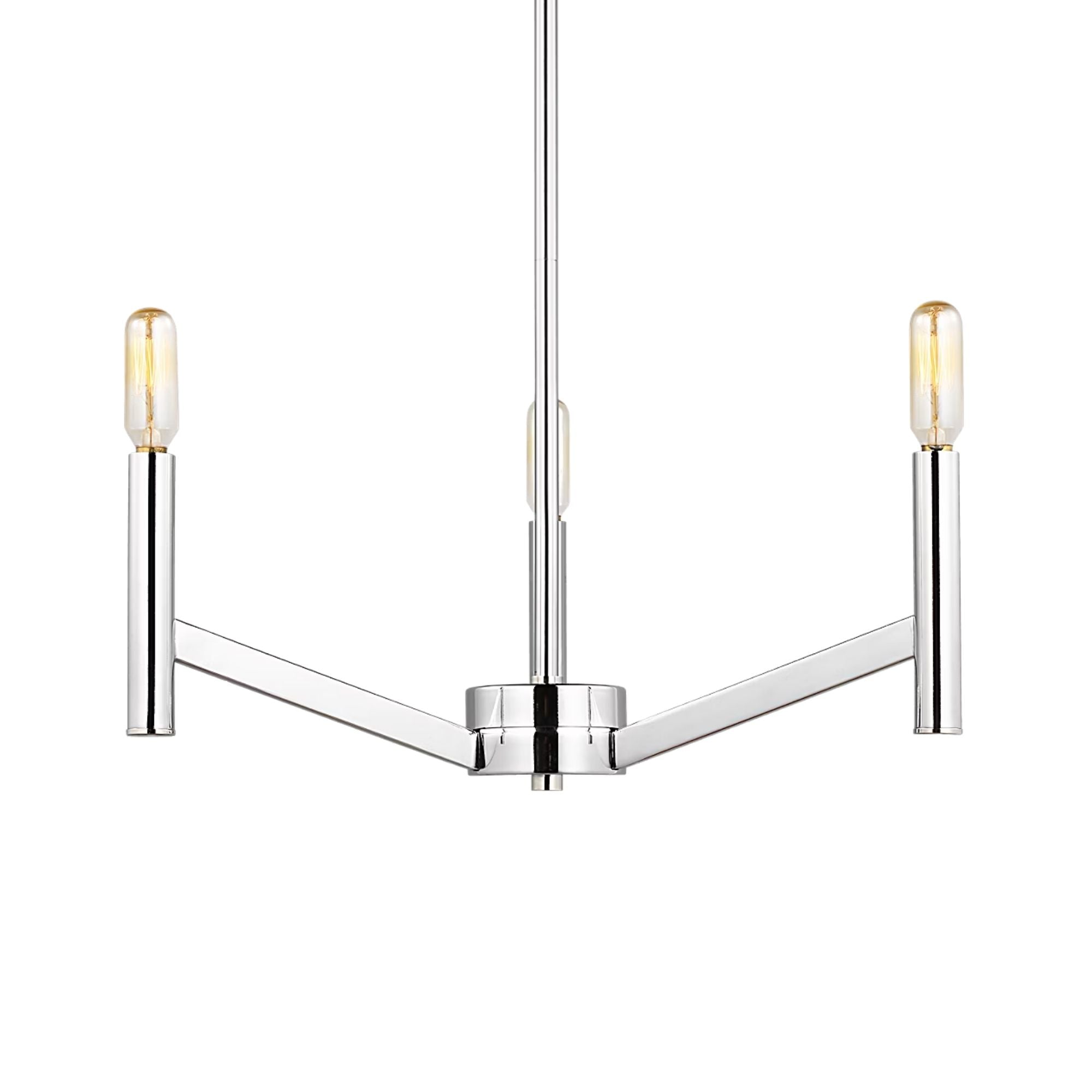 Vector 18" 3-Light Chandelier, Chrome Finish