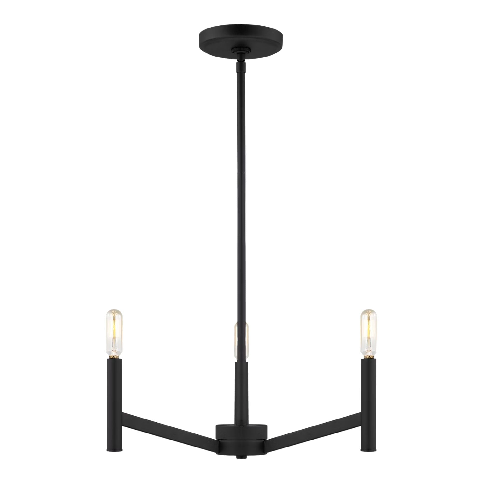 Vector 18" 3-Light Chandelier, Midnight Black Finish