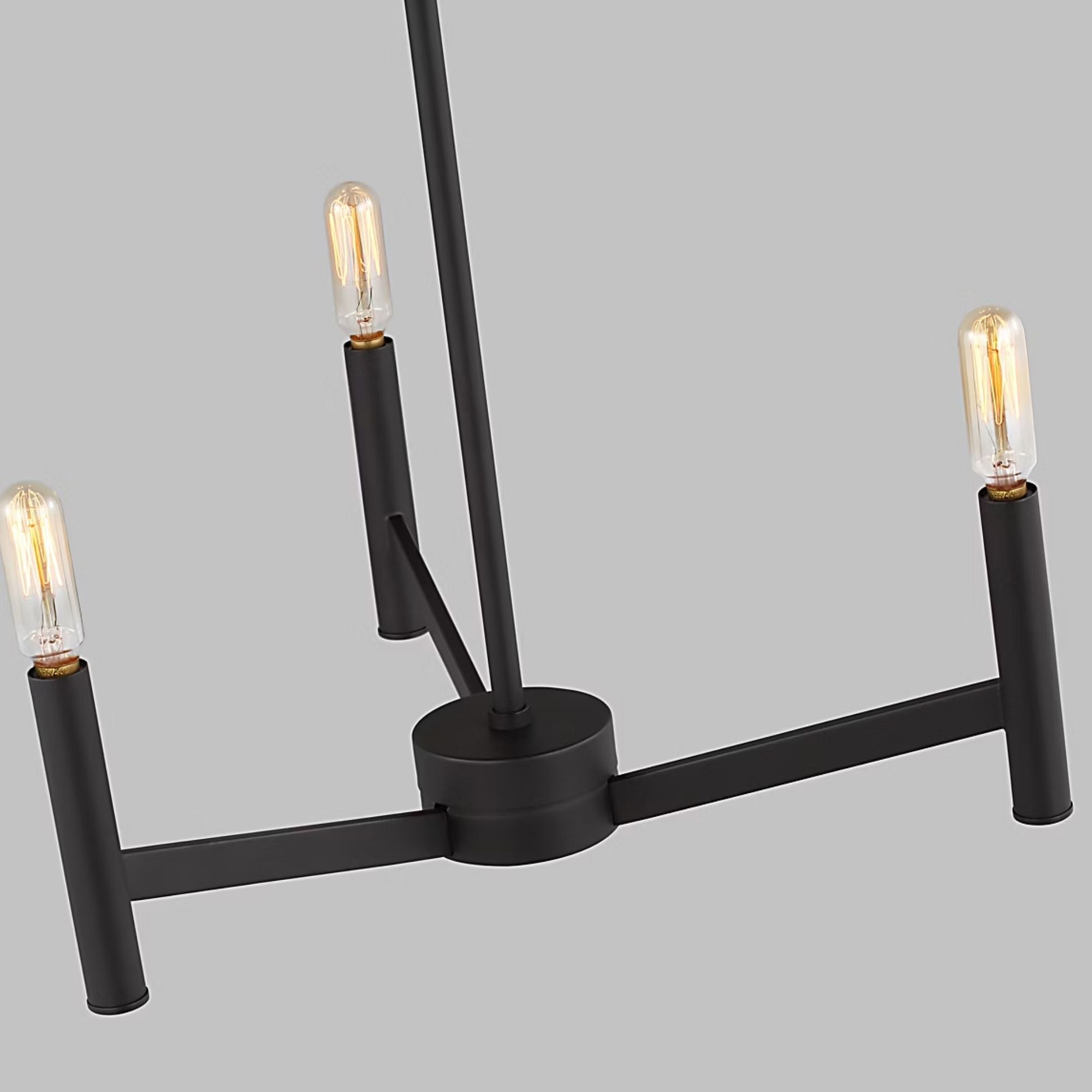 Vector 18" 3-Light Chandelier, Midnight Black Finish