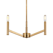 Vector 18" 3-Light Chandelier, Satin Brass Finish