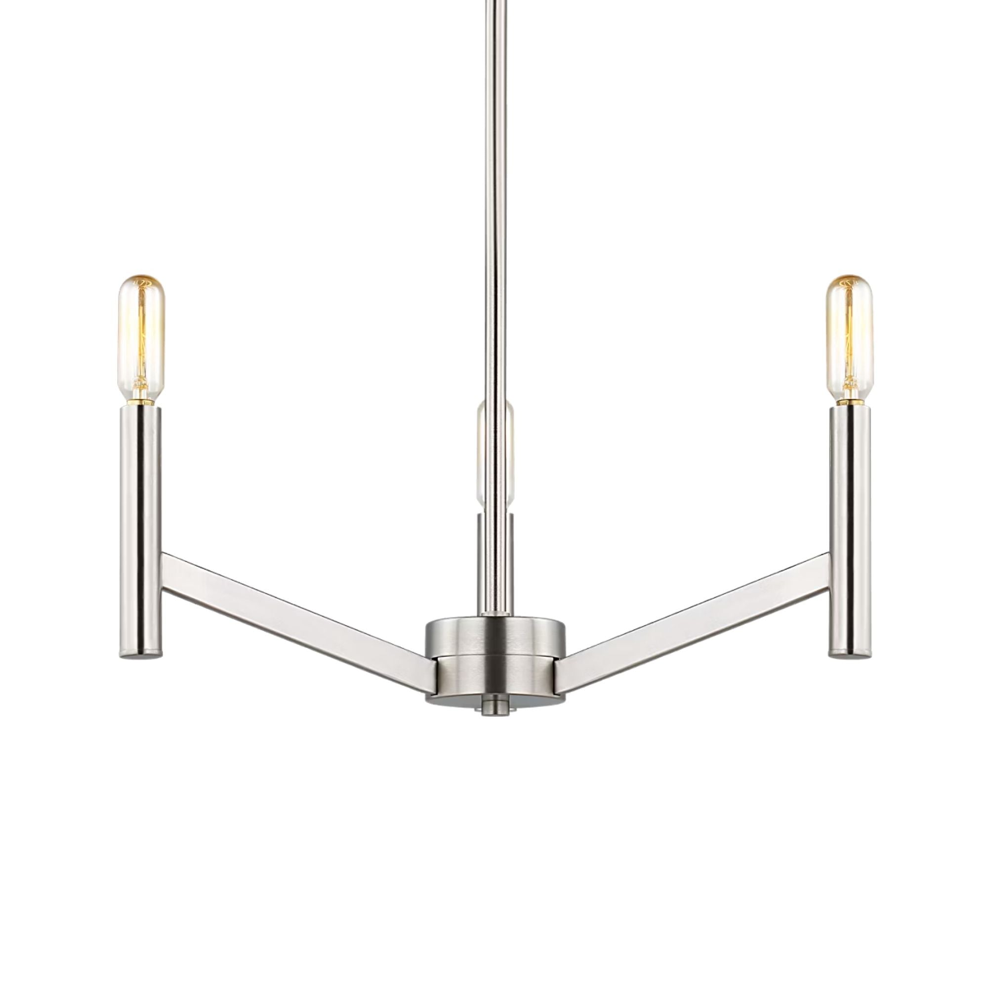 Vector 18" 3-Light Chandelier, Brushed Nickel Finish