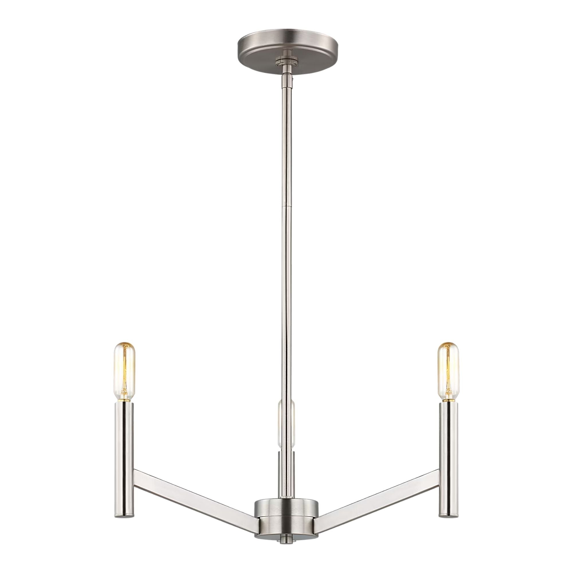 Vector 18" 3-Light Chandelier, Brushed Nickel Finish
