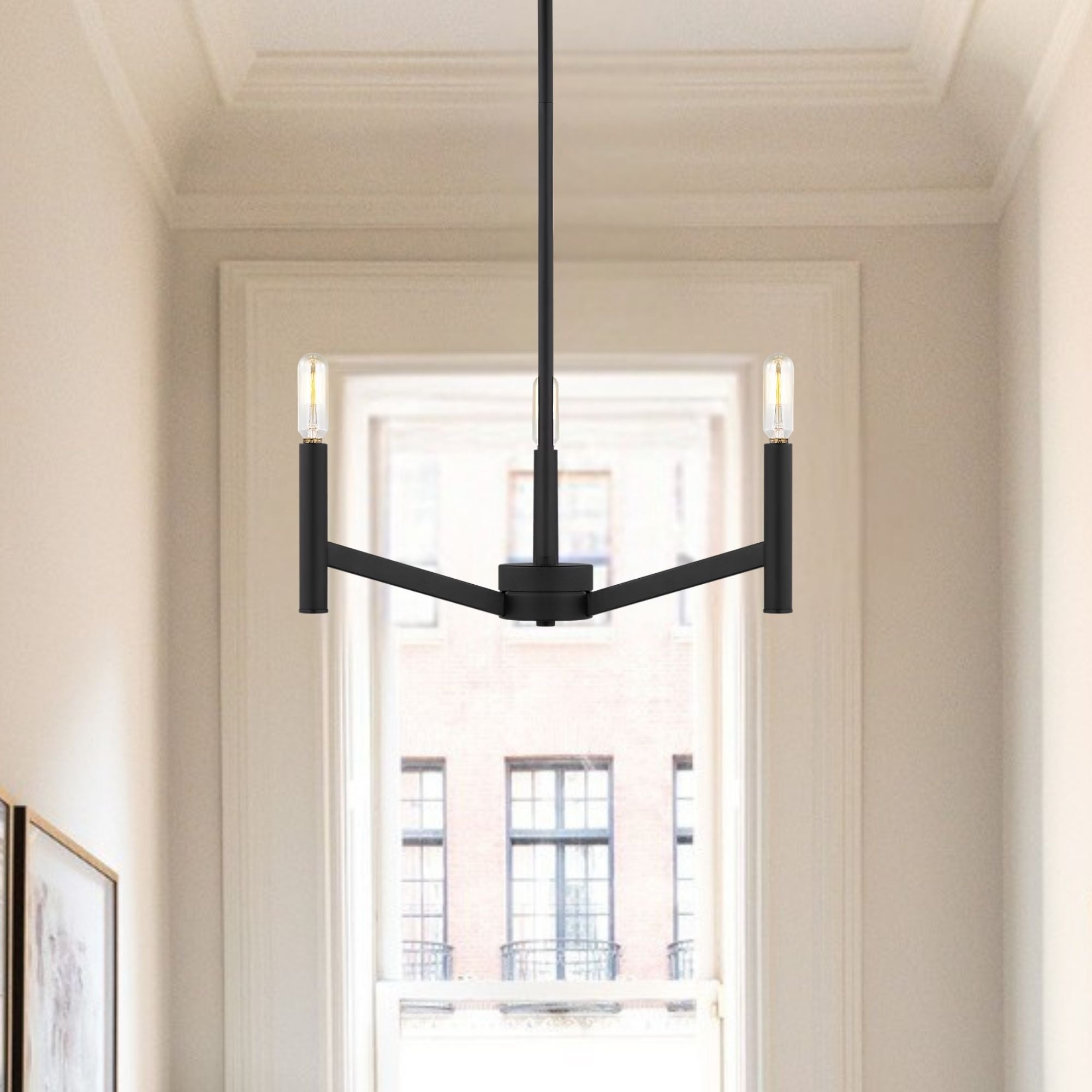 Vector 18" 3-Light LED Chandelier, Midnight Black Finish