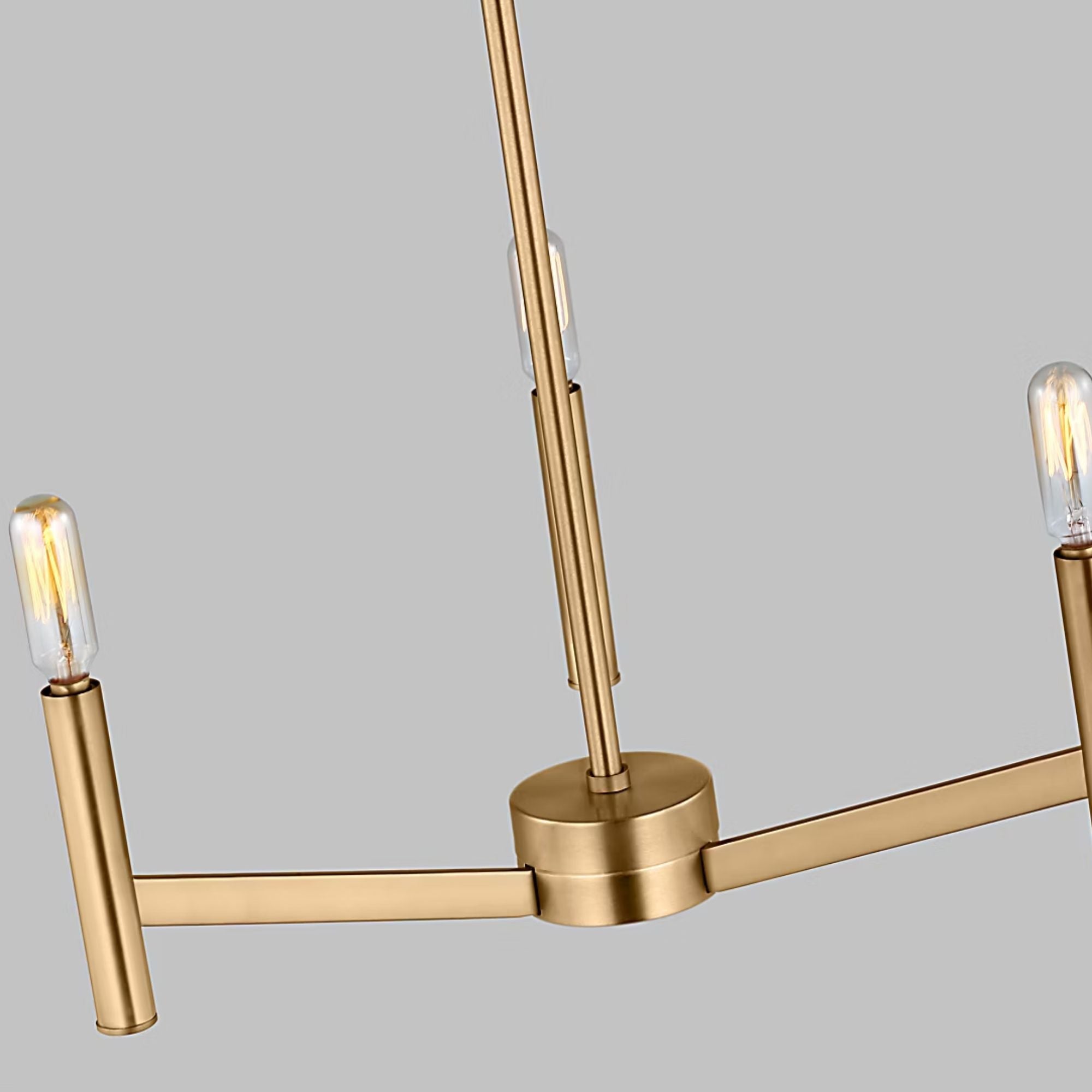 Vector 18" 3-Light LED Chandelier, Satin Brass Finish