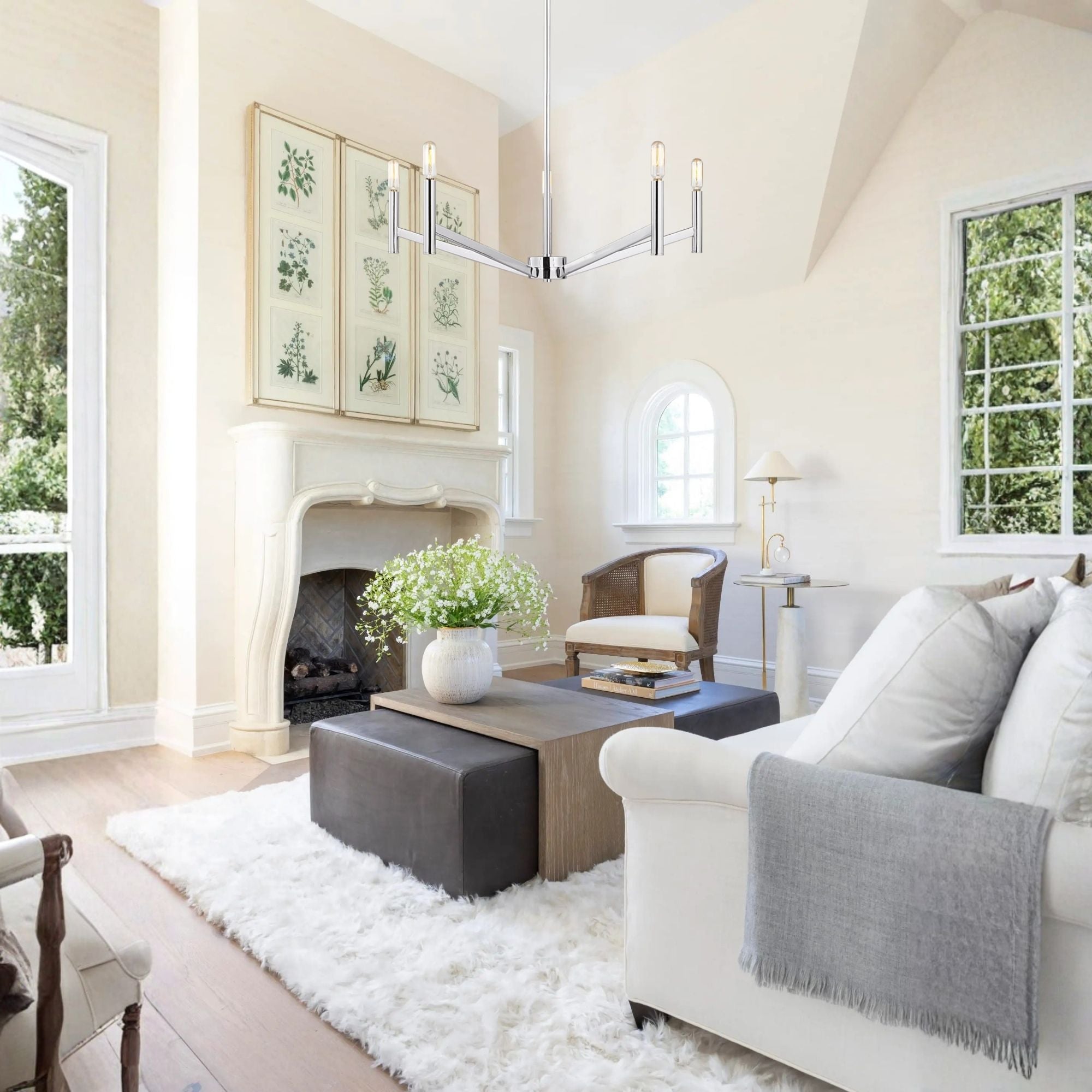 Vector 28" 5-Light Chandelier, Chrome Finish