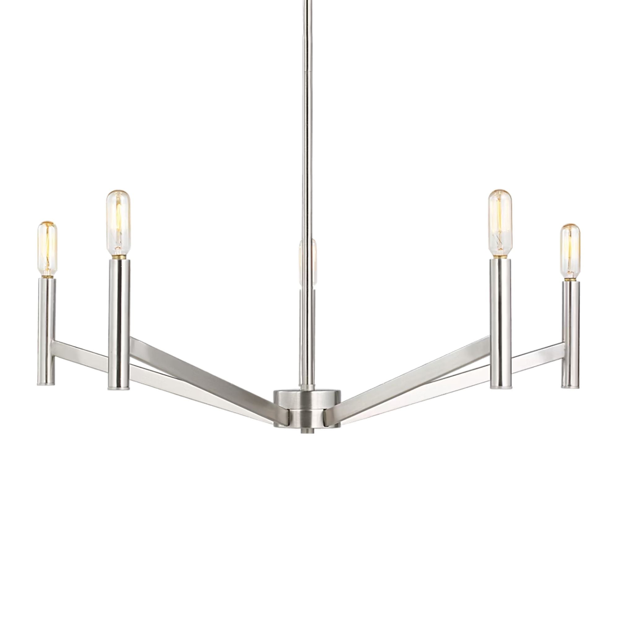 Vector 28" 5-Light Chandelier, Brushed Nickel Finish