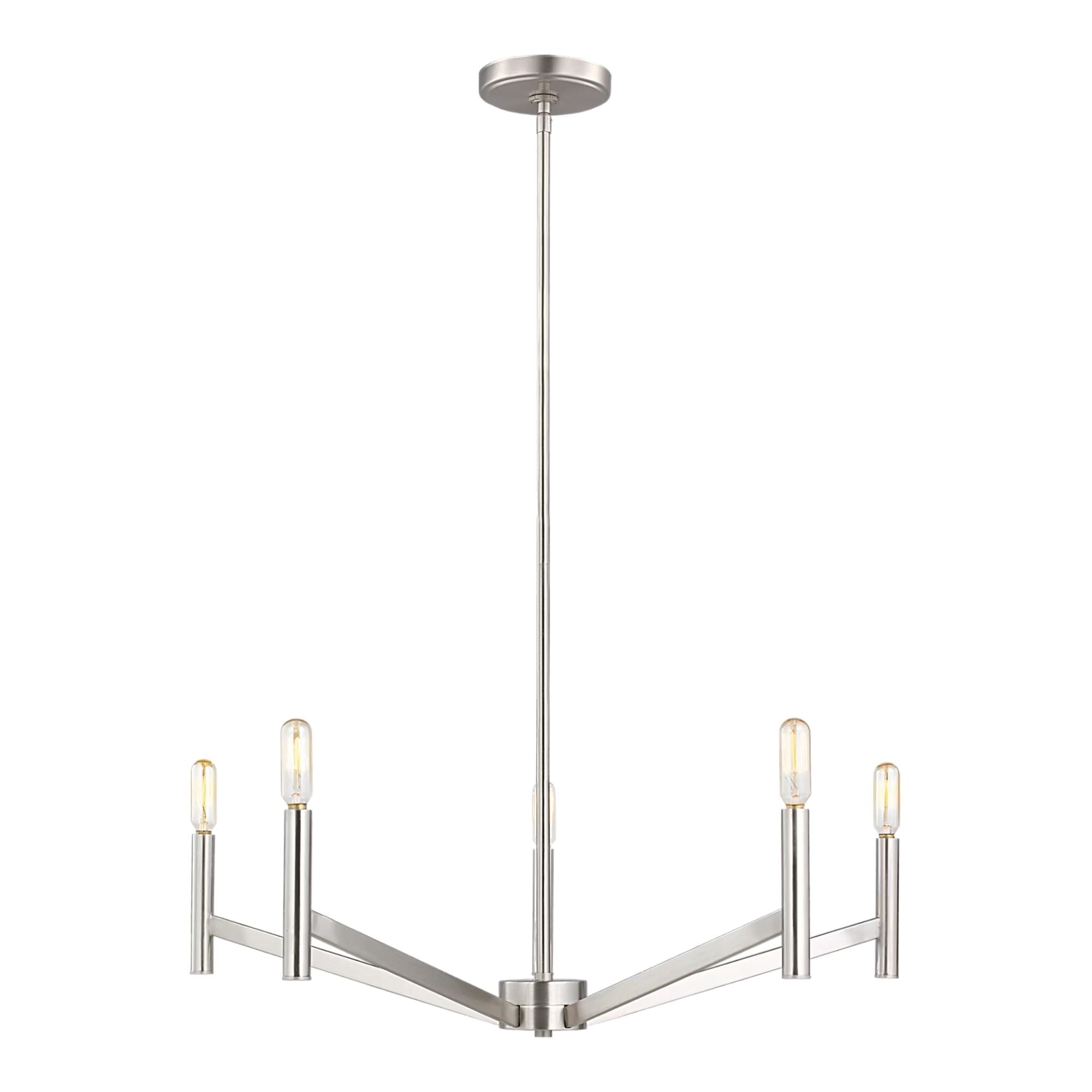 Vector 28" 5-Light Chandelier, Brushed Nickel Finish