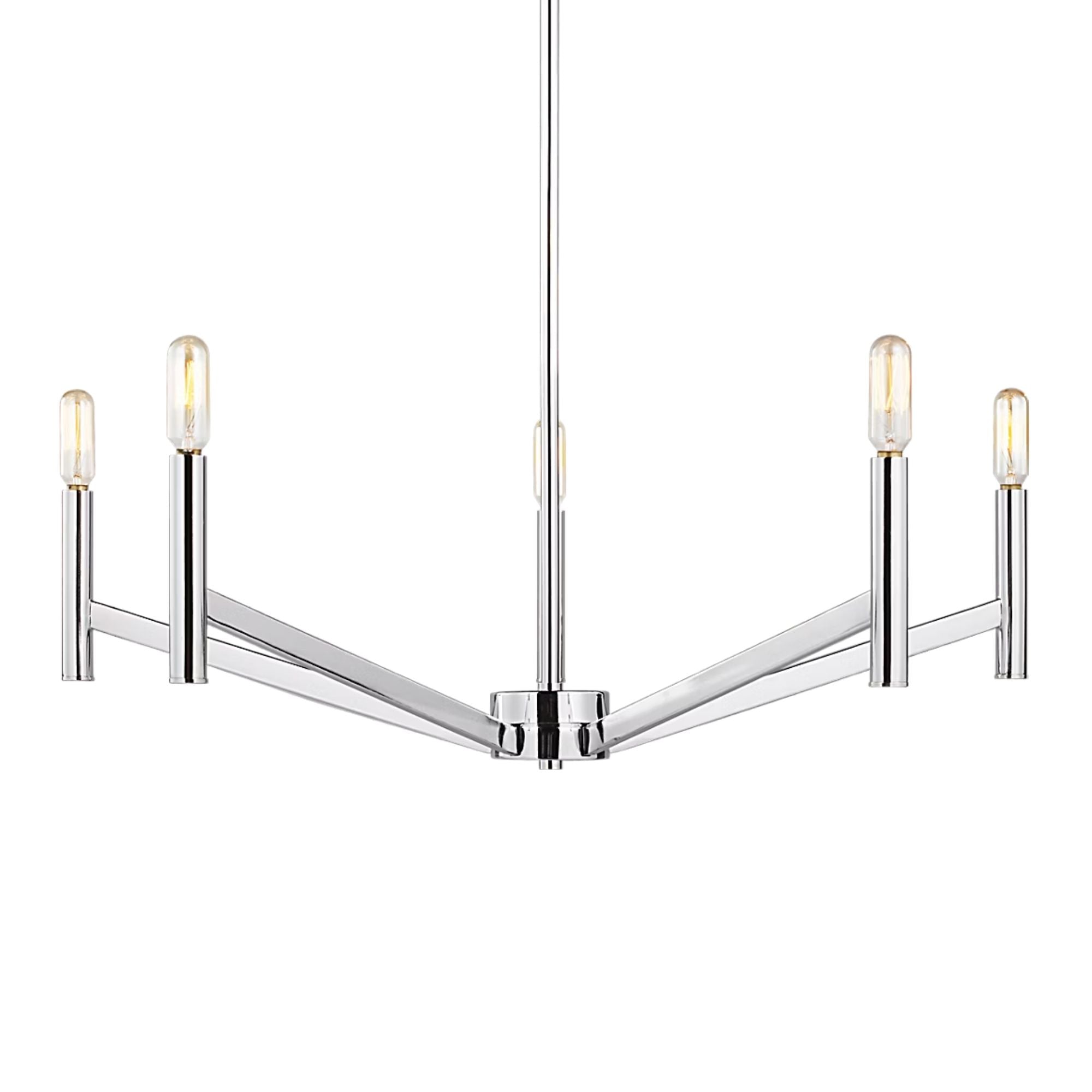 Vector 28" 5-Light LED Chandelier, Chrome Finish