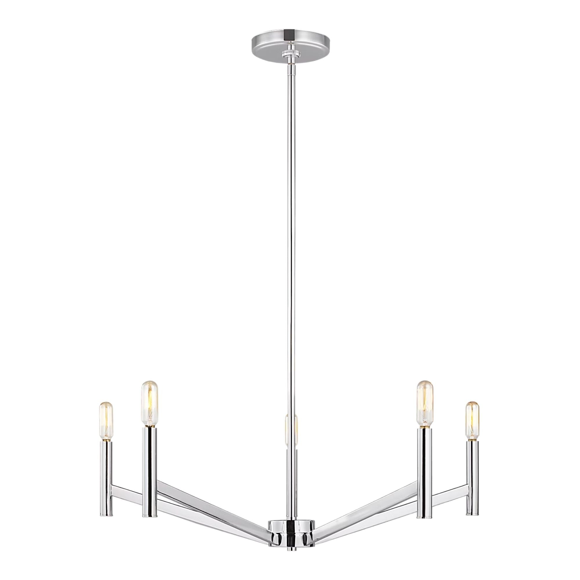 Vector 28" 5-Light LED Chandelier, Chrome Finish