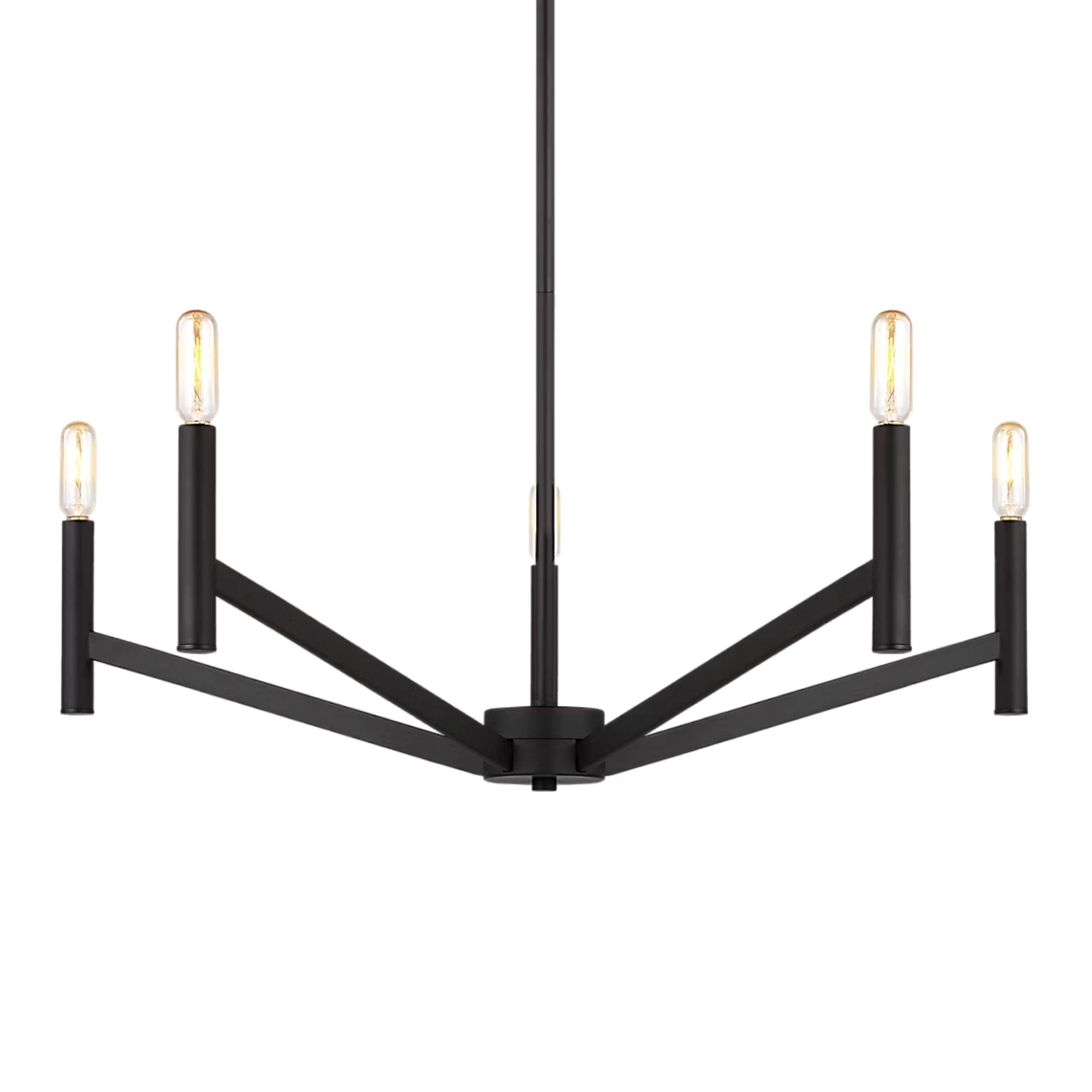 Vector 28" 5-Light LED Chandelier, Midnight Black Finish