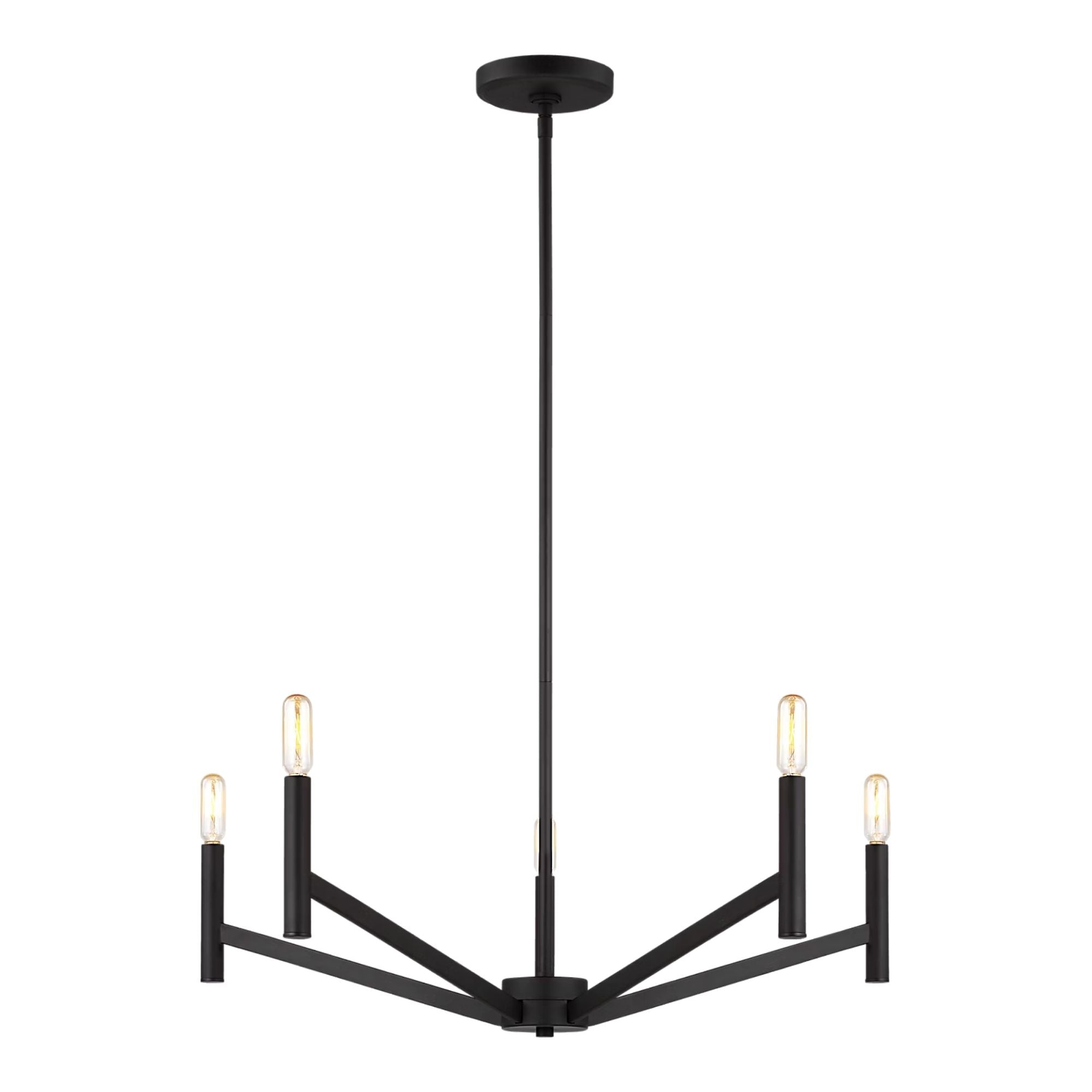 Vector 28" 5-Light LED Chandelier, Midnight Black Finish