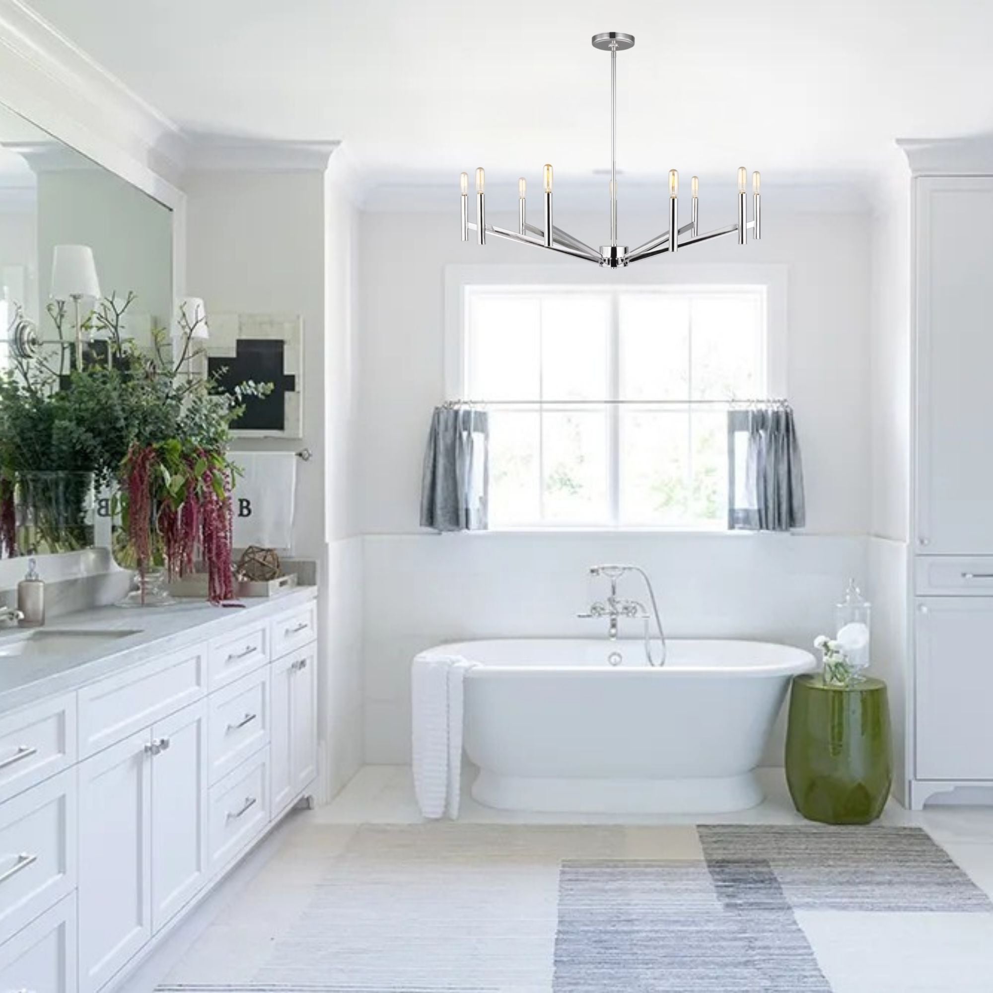 Vector 36" 9-Light Chandelier, Chrome Finish