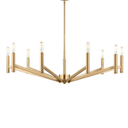 Vector 36" 9-Light Chandelier, Satin Brass Finish