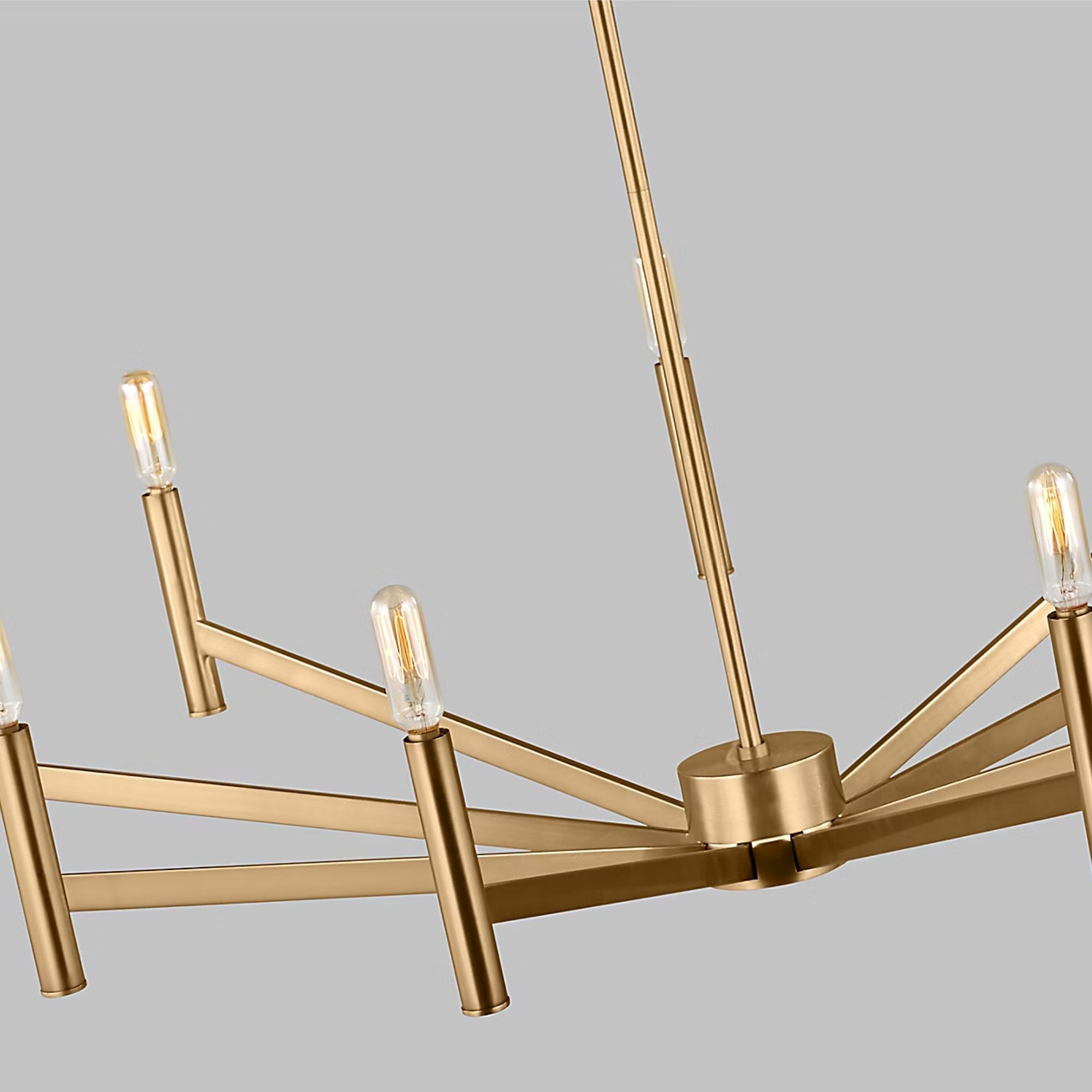 Vector 36" 9-Light Chandelier, Satin Brass Finish